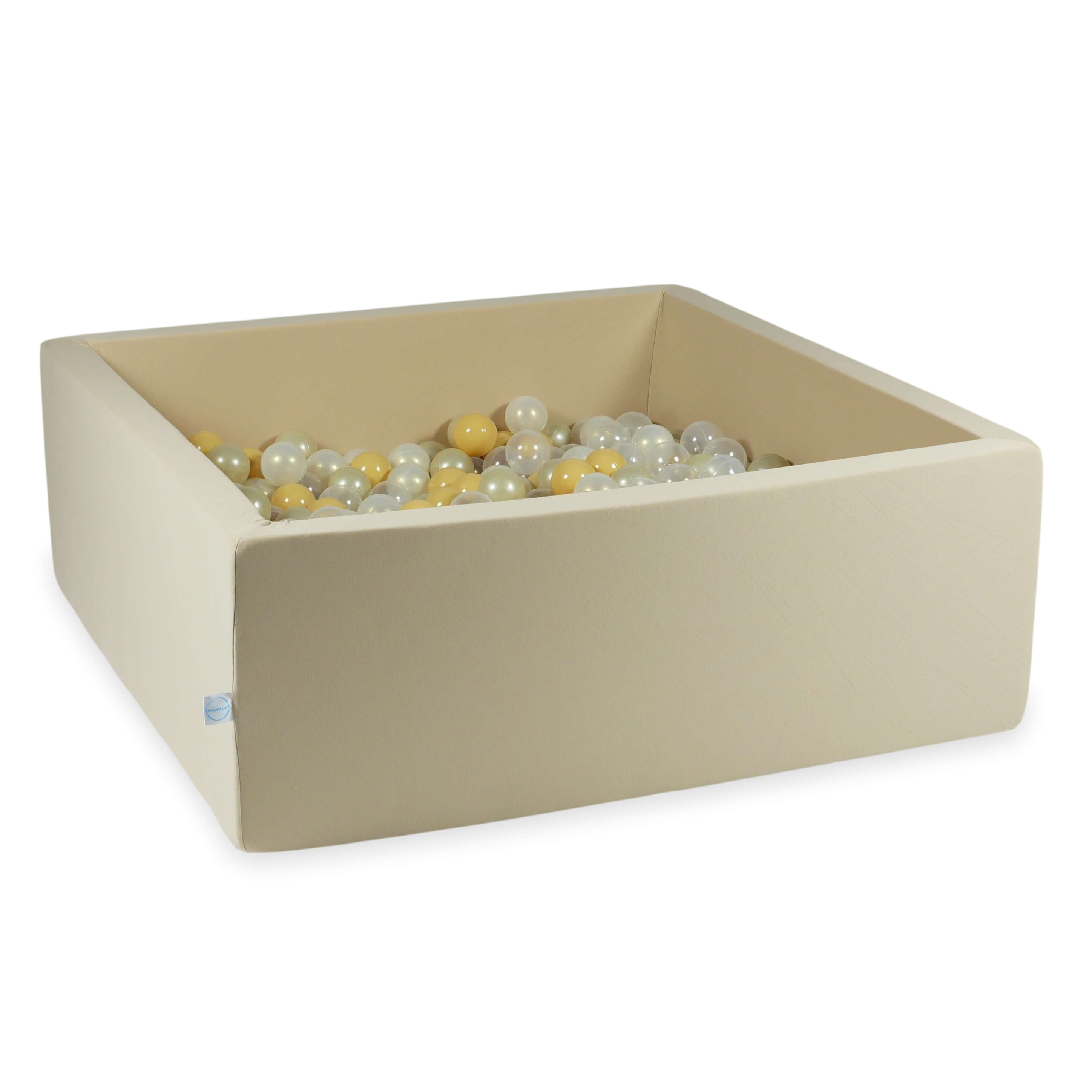 Square ball pit 110x110x40 cm in beige, 600 balls