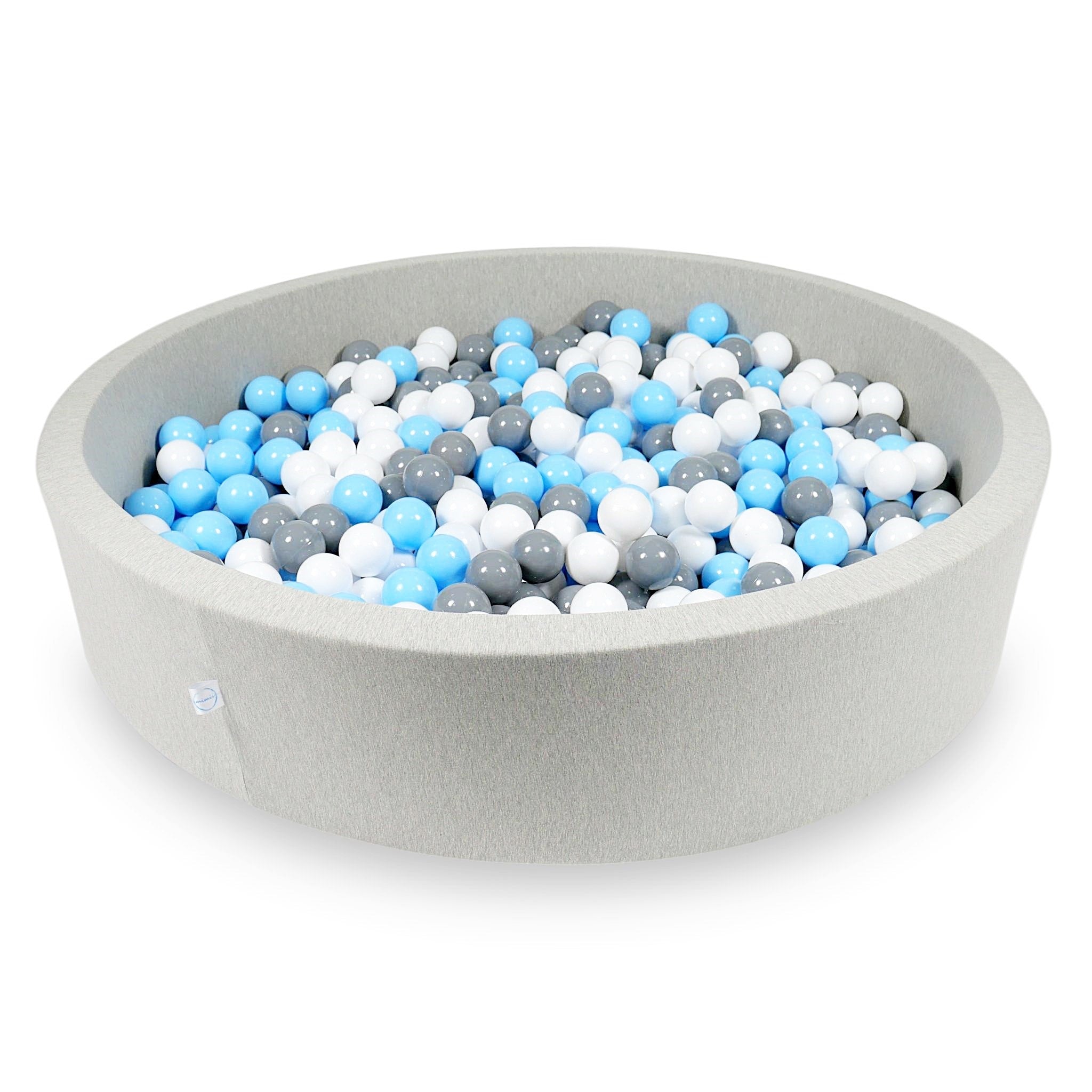 Light gray ball pit 130x30 cm with 600 balls