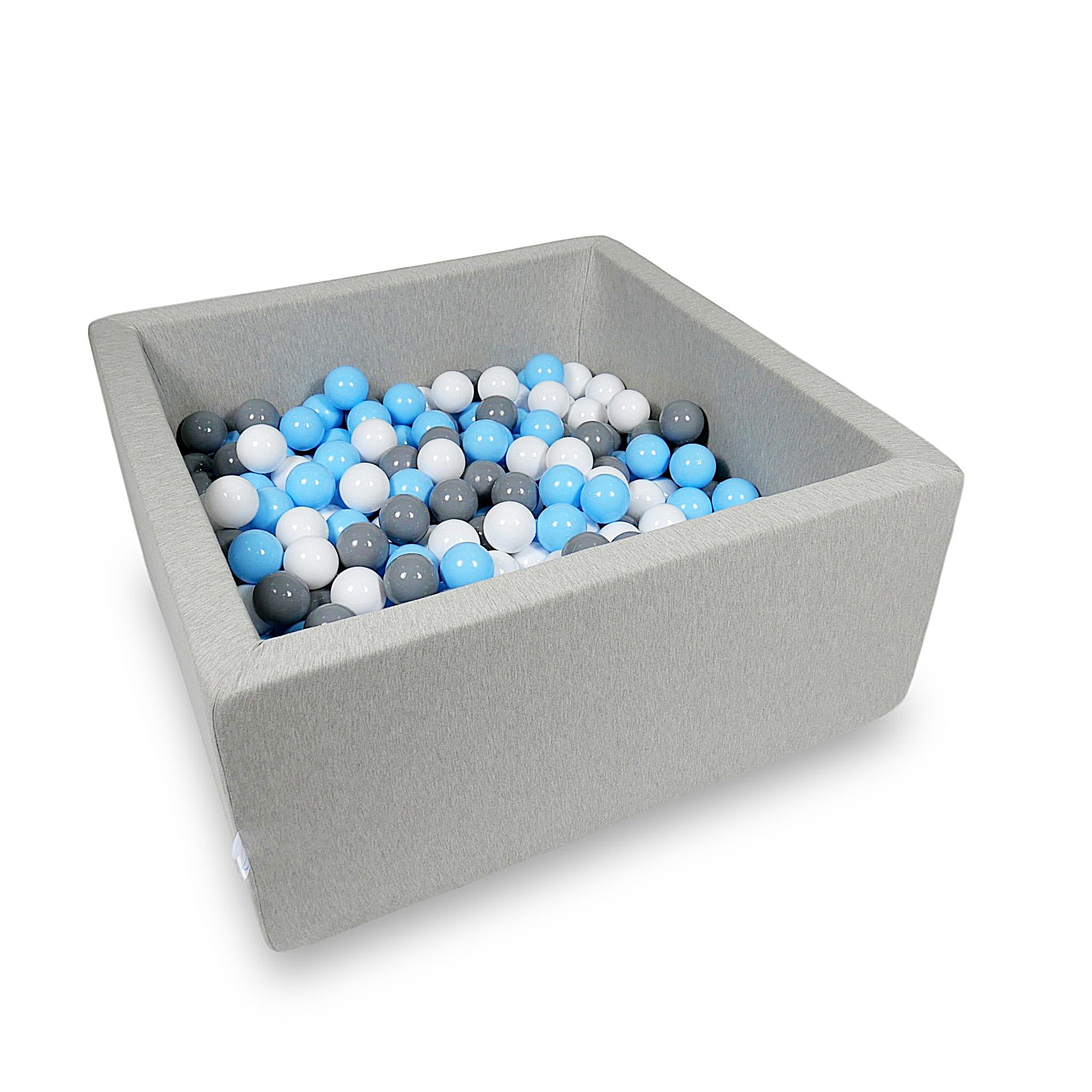 Square ball pit 90x90x40 cm in Light Gray, 400 balls
