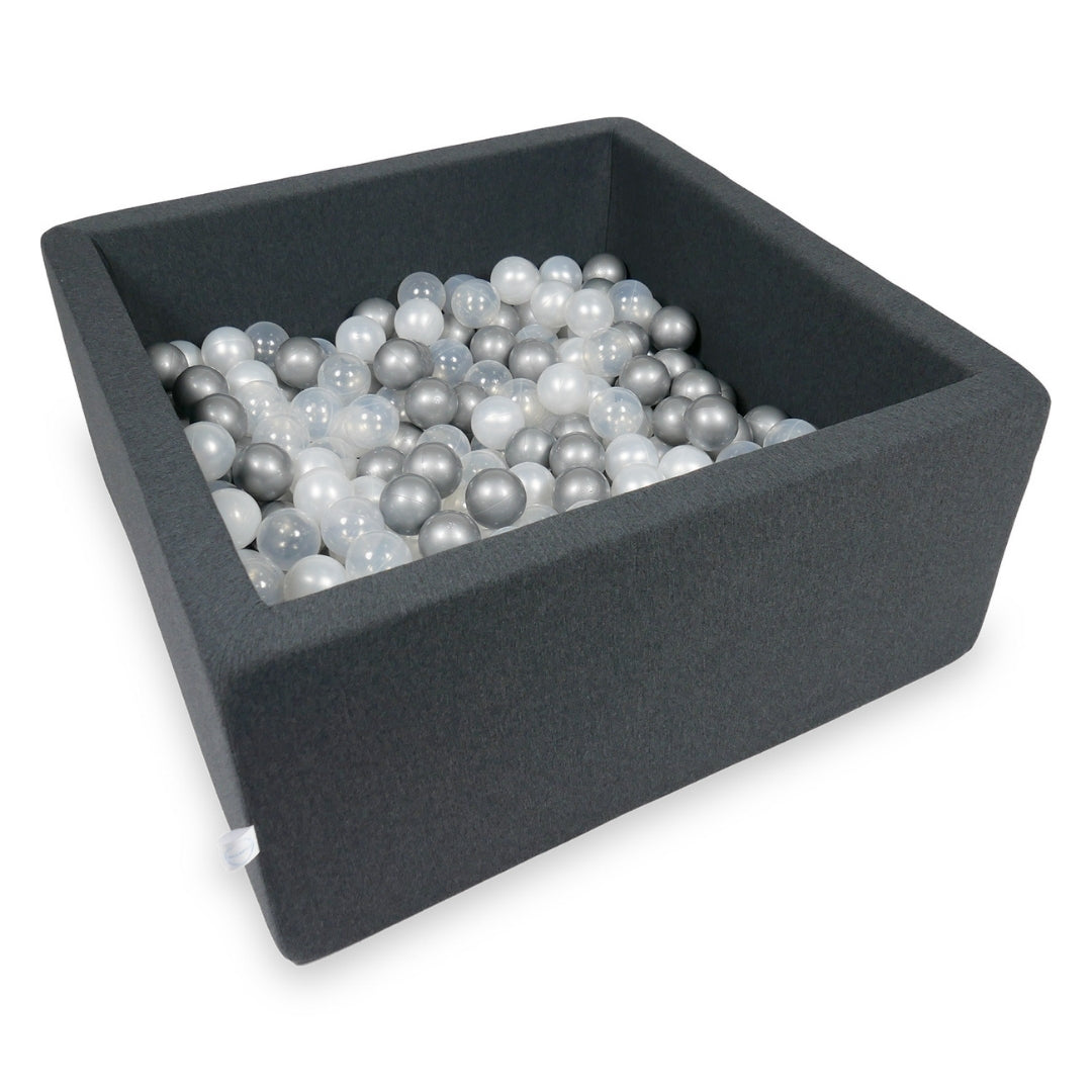 Square ball pit 90x90x40 cm in Graphite, 400 balls