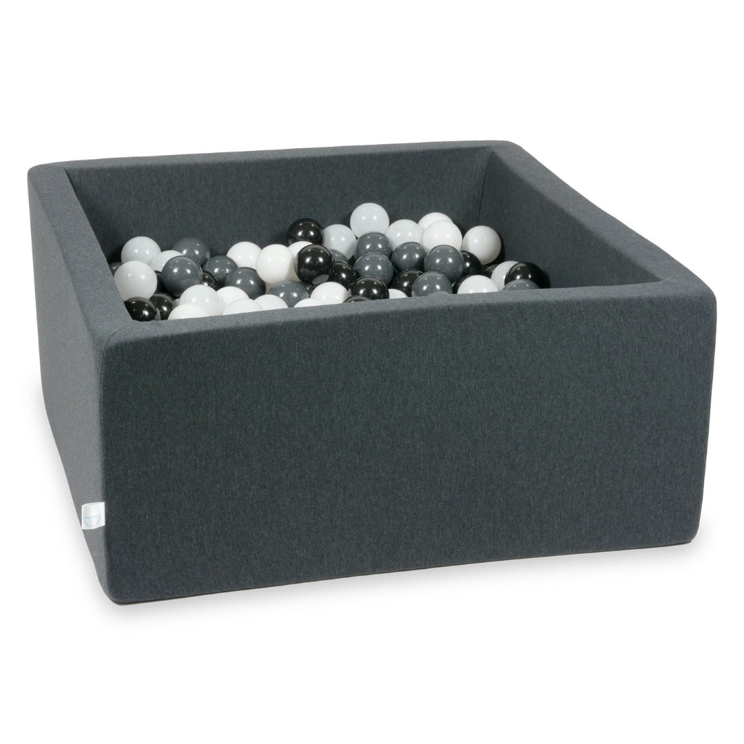 Square ball pit 90x90x40 cm in Graphite, 400 balls
