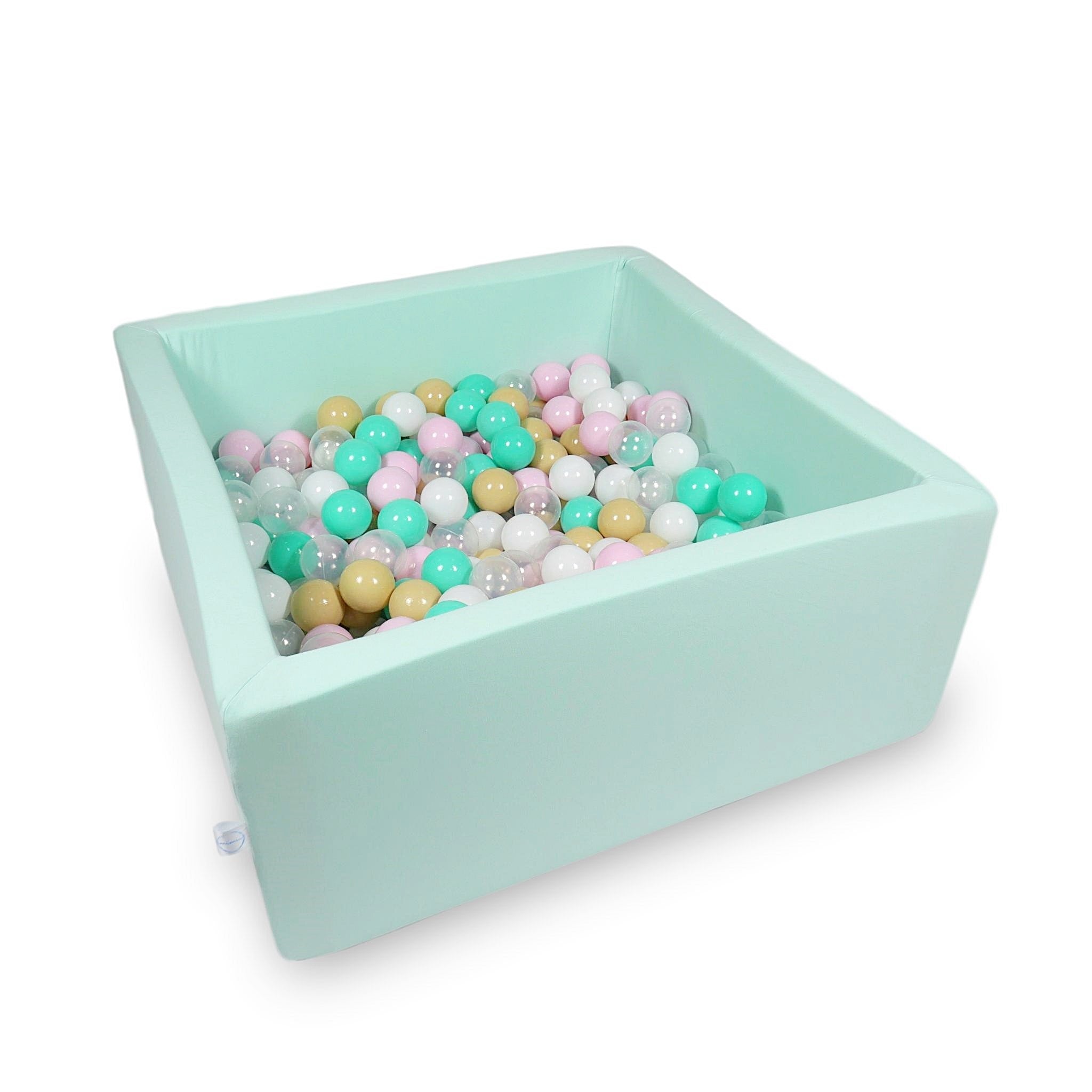 Square ball pit 90x90x40 cm in Mint, 400 balls