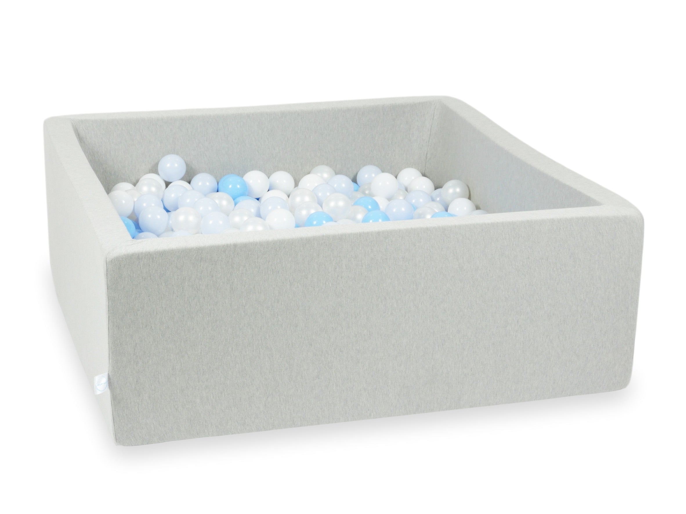 Square ball pit 110x110x40 cm in light gray, 600 balls