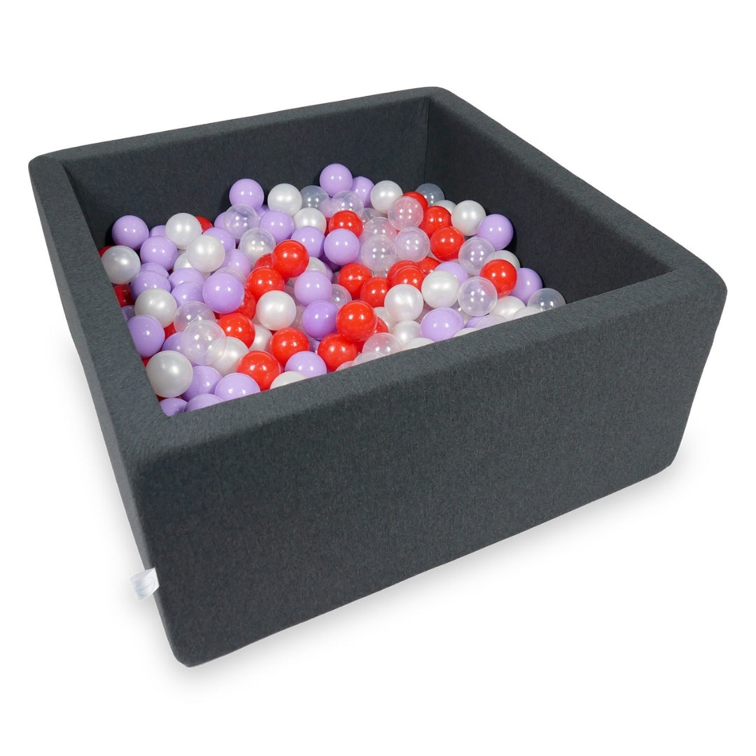 Square ball pit 90x90x40 cm in Graphite, 400 balls