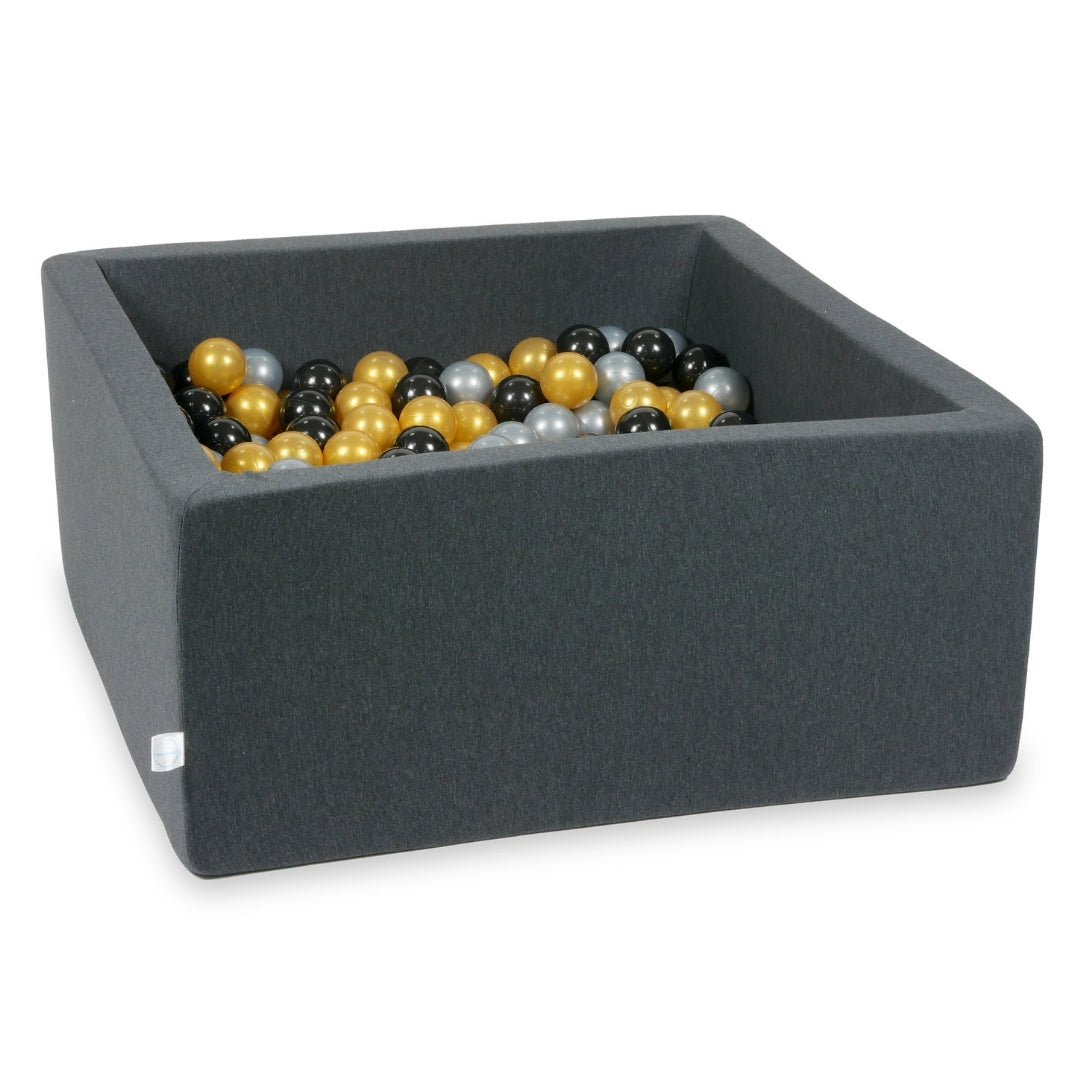 Square ball pit 90x90x40 cm in Graphite, 400 balls