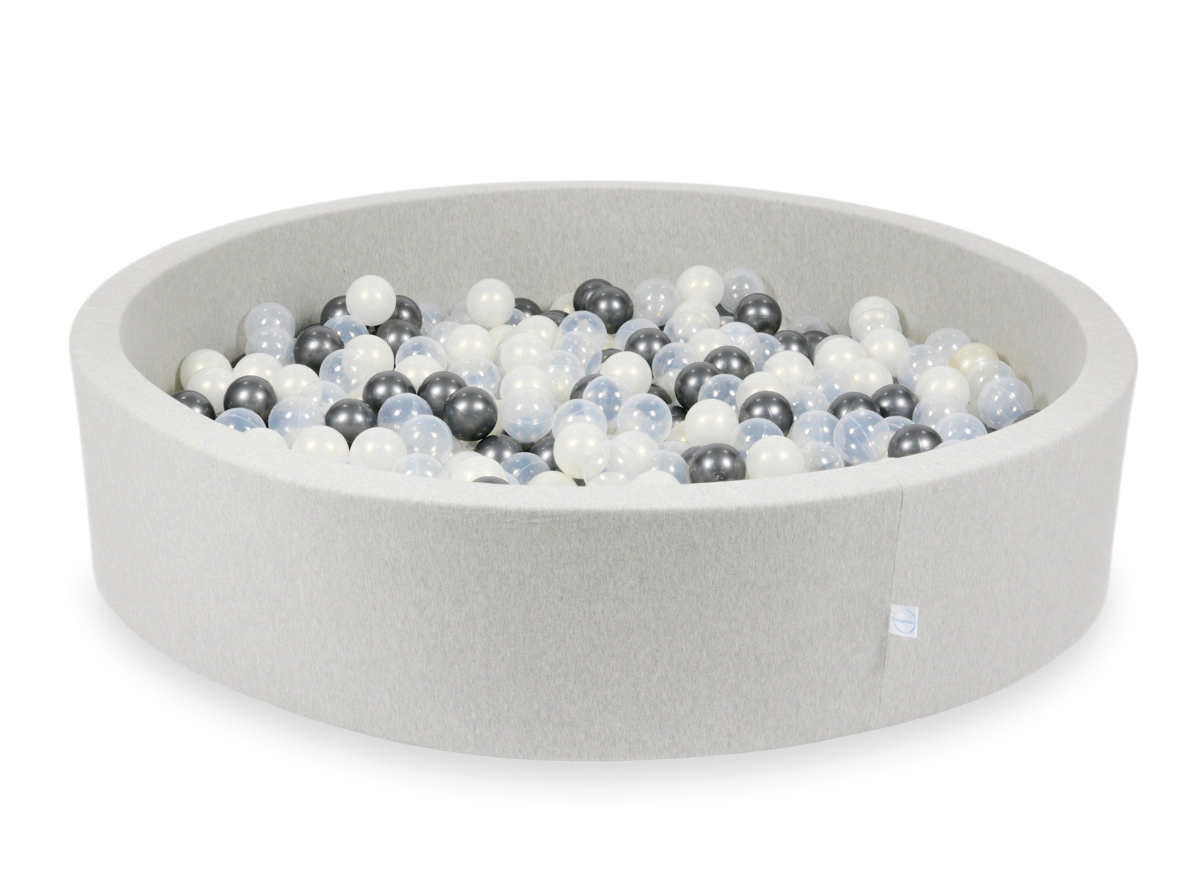 Light gray ball pit 130x30 cm with 600 balls