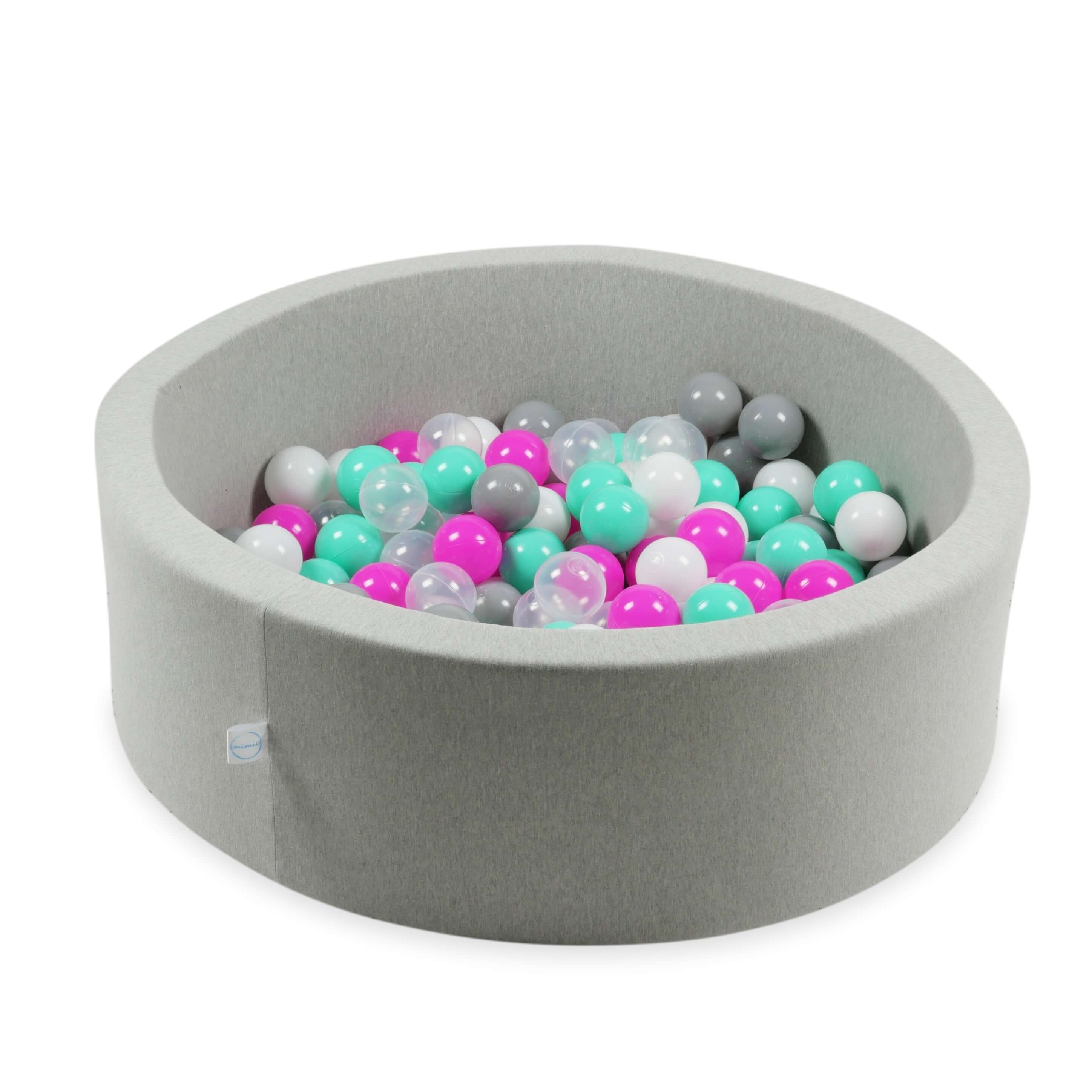 Game balls ø7cm 25 pieces white, pink, mint, gray, transparent