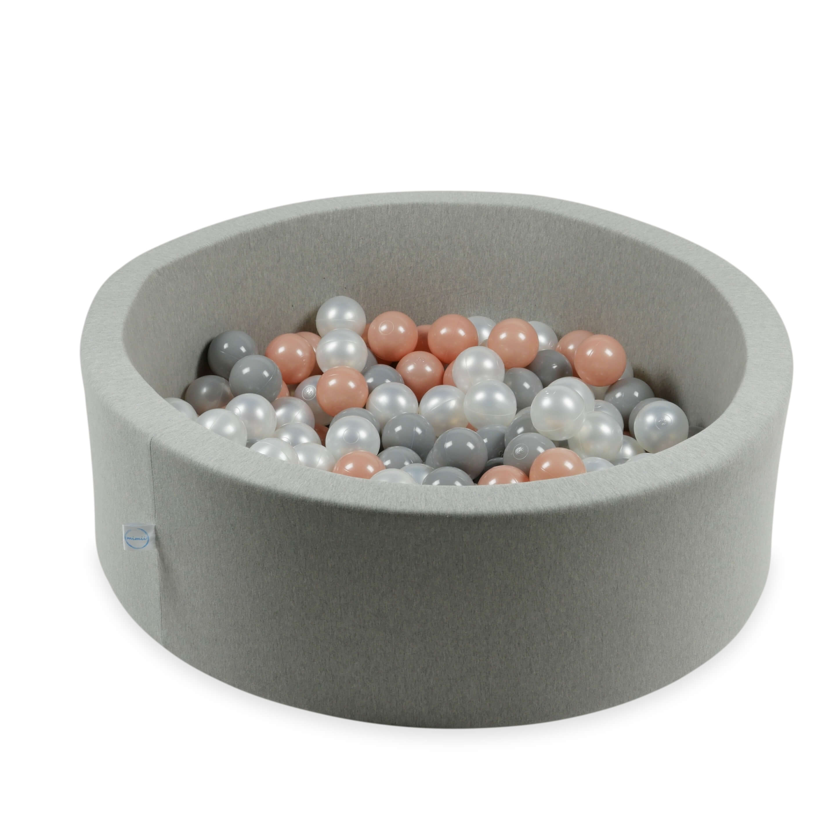 25 Spielbälle mit 7 cm Durchmesser in Perlmutt, Grau und Roségold