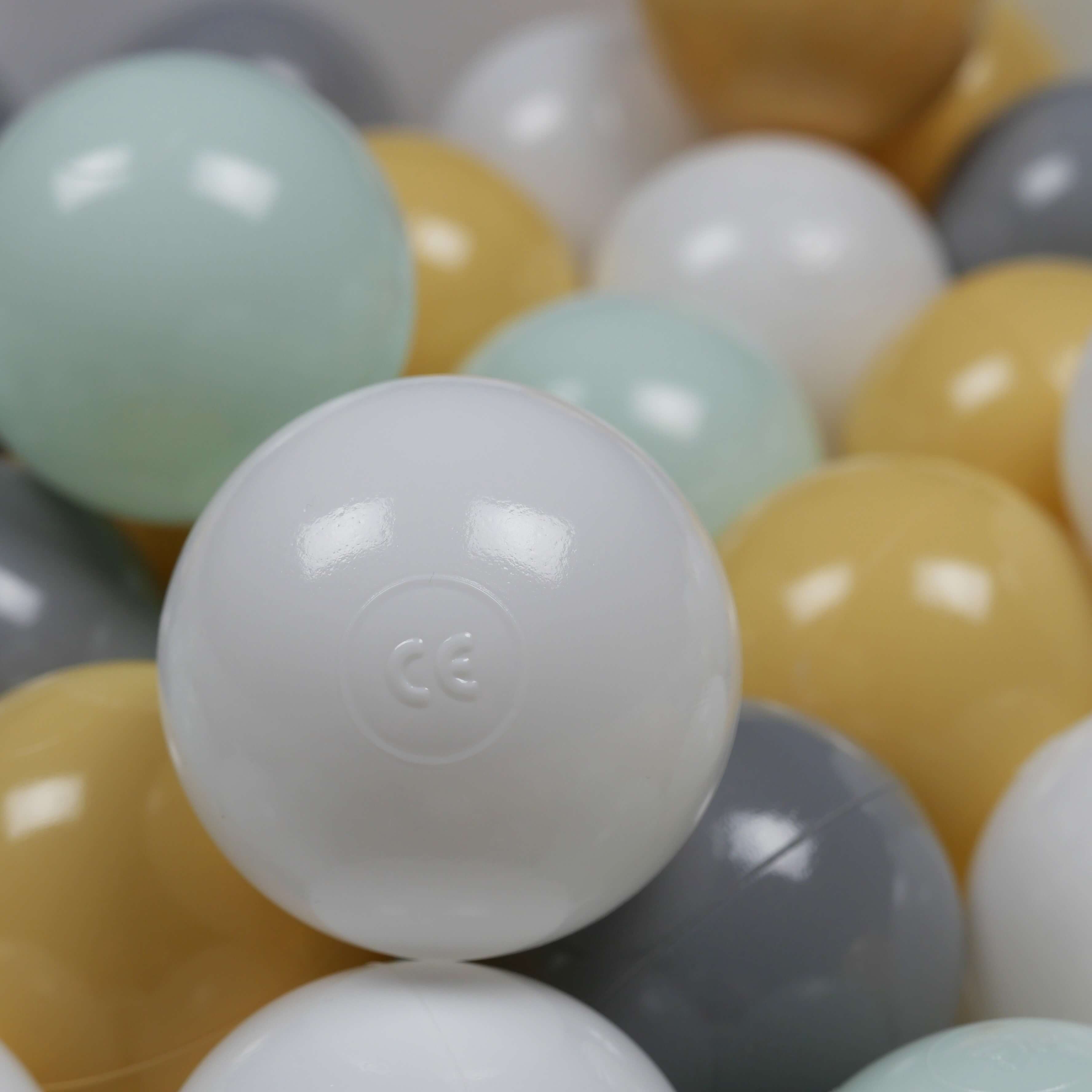 Game balls ø7cm 200 pieces white, light mint, gray, beige