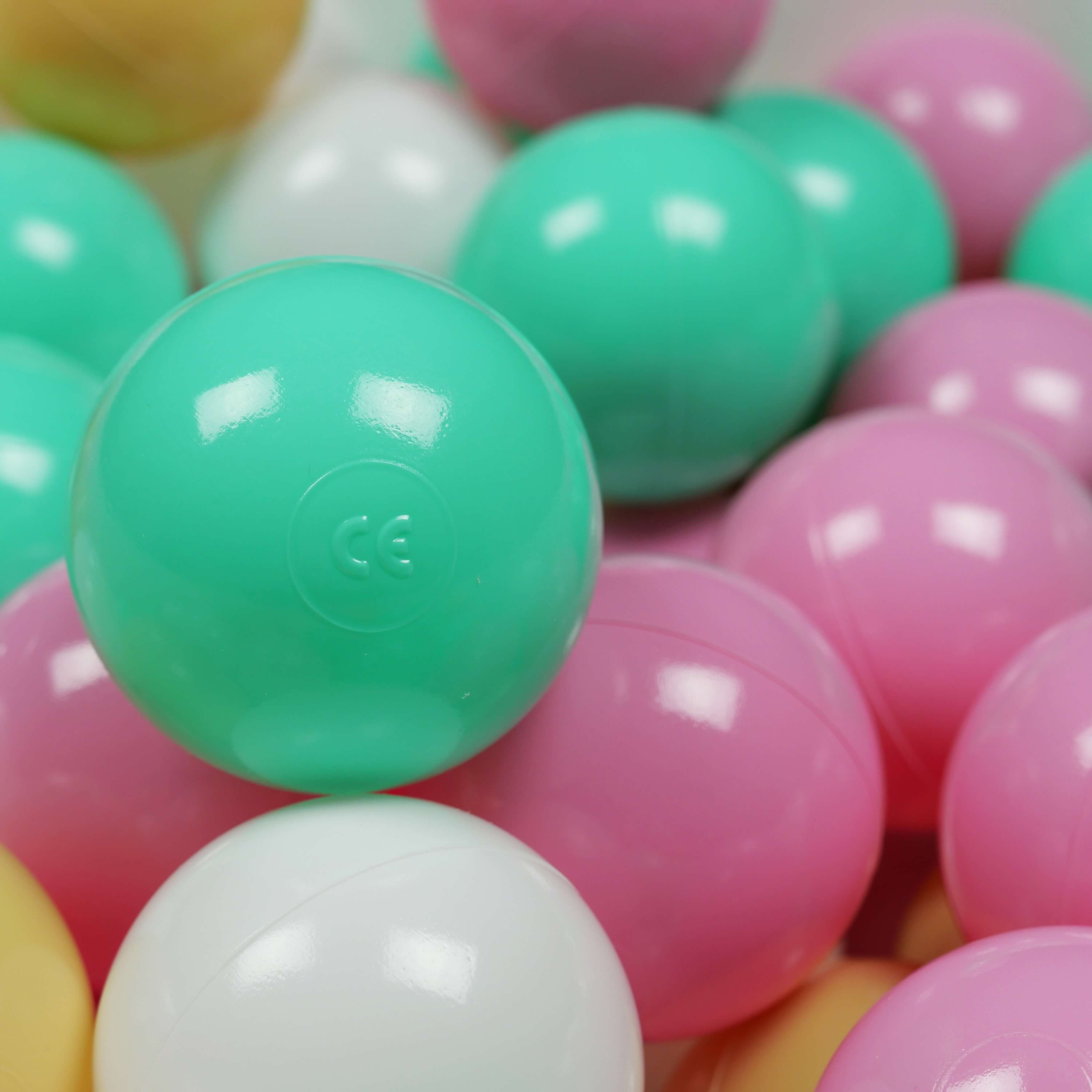 Play balls ø7cm 150 pieces white, mint, beige, powder pink