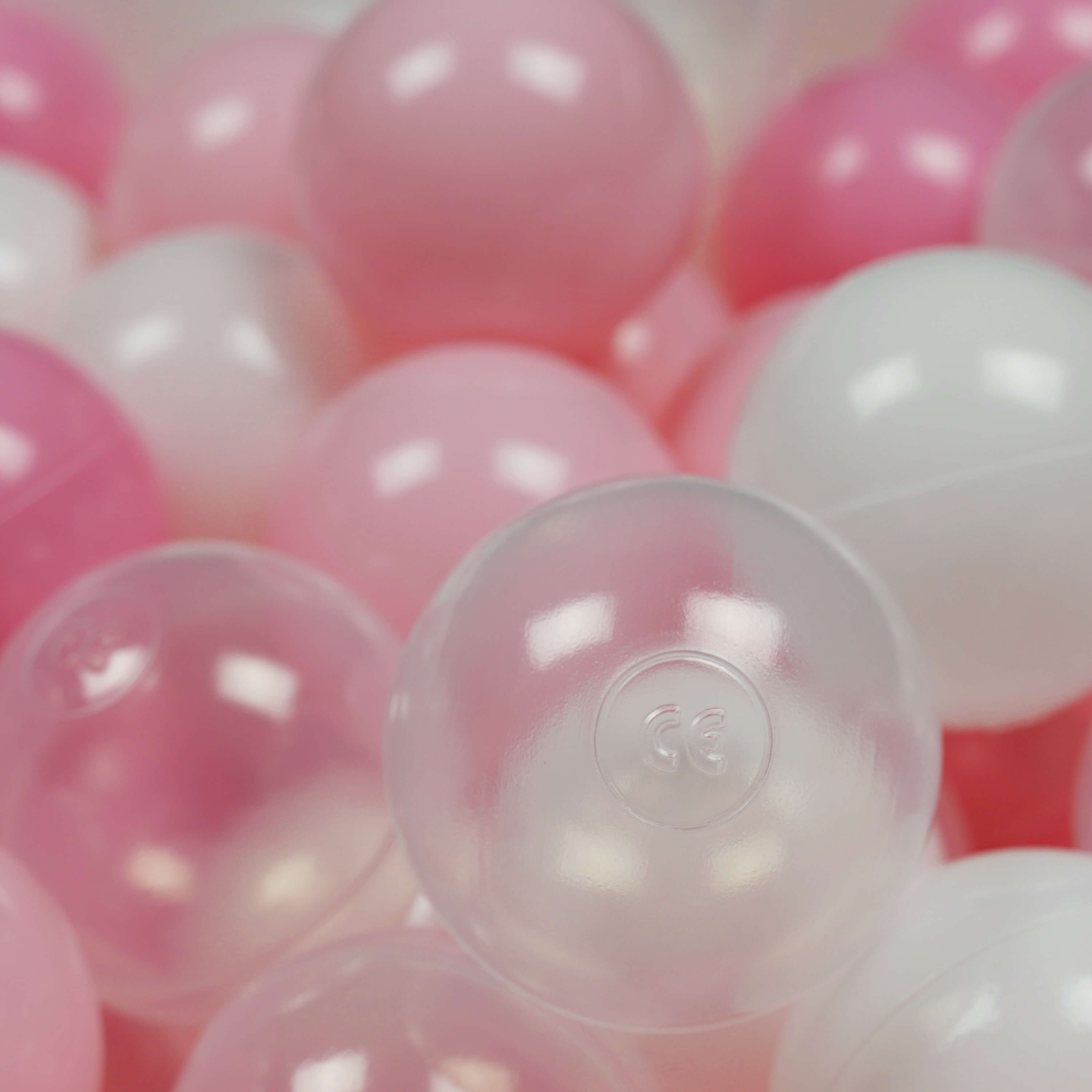 Game balls ø7cm 100 pieces white, transparent, light pink, dusty pink