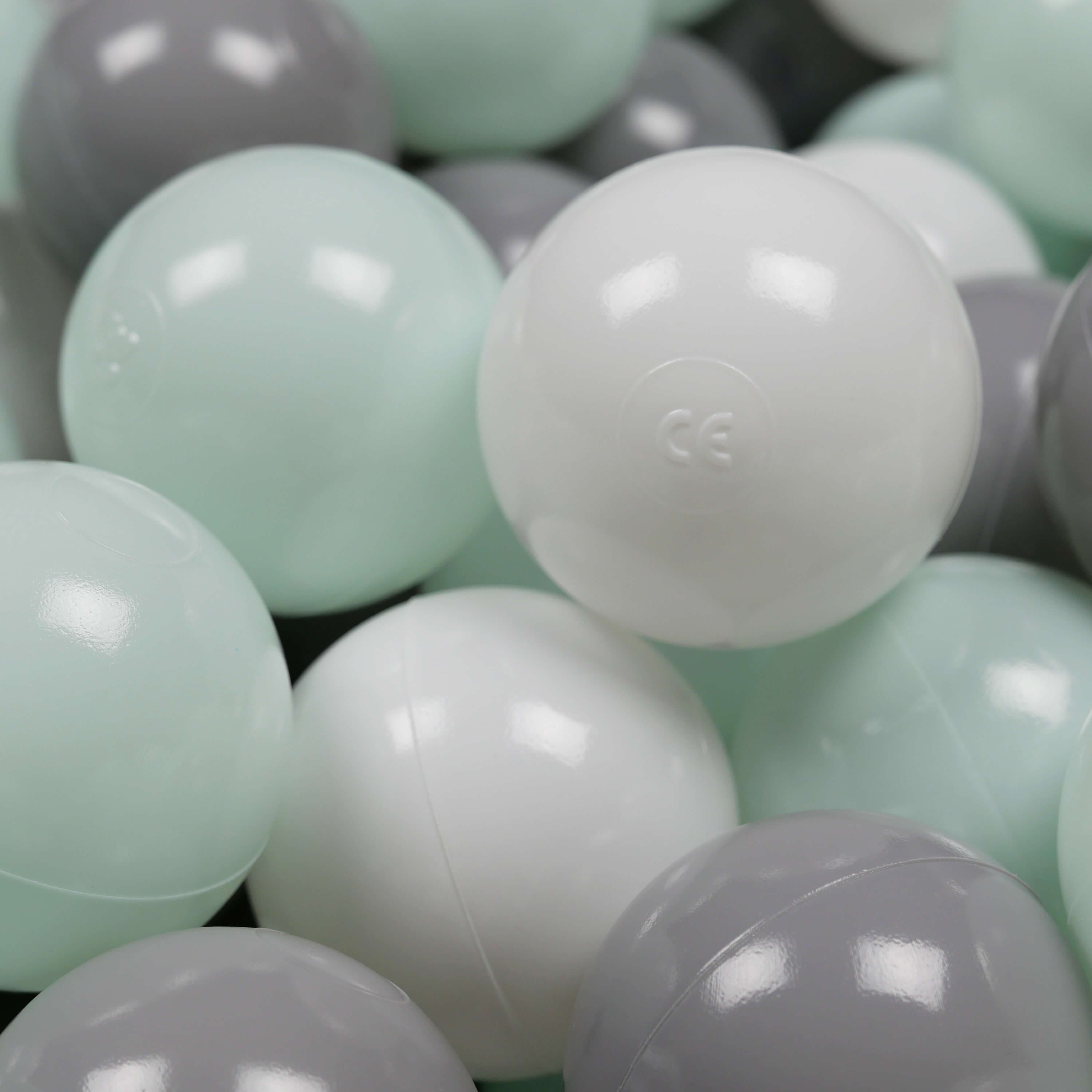 Game balls ø7cm 300 pieces white, gray, light mint