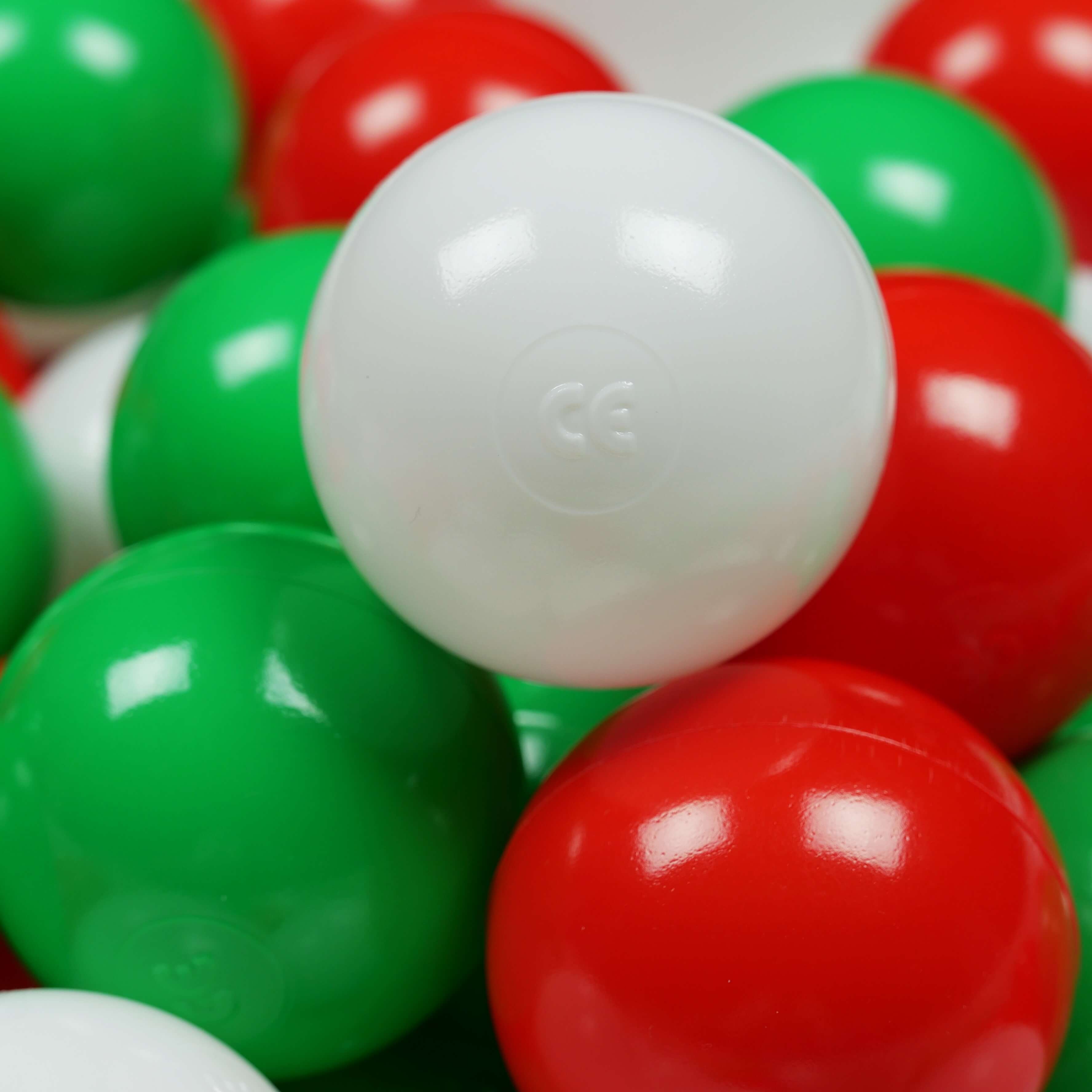 Balles de jeu ø7cm 300 pièces blanc, vert, rouge