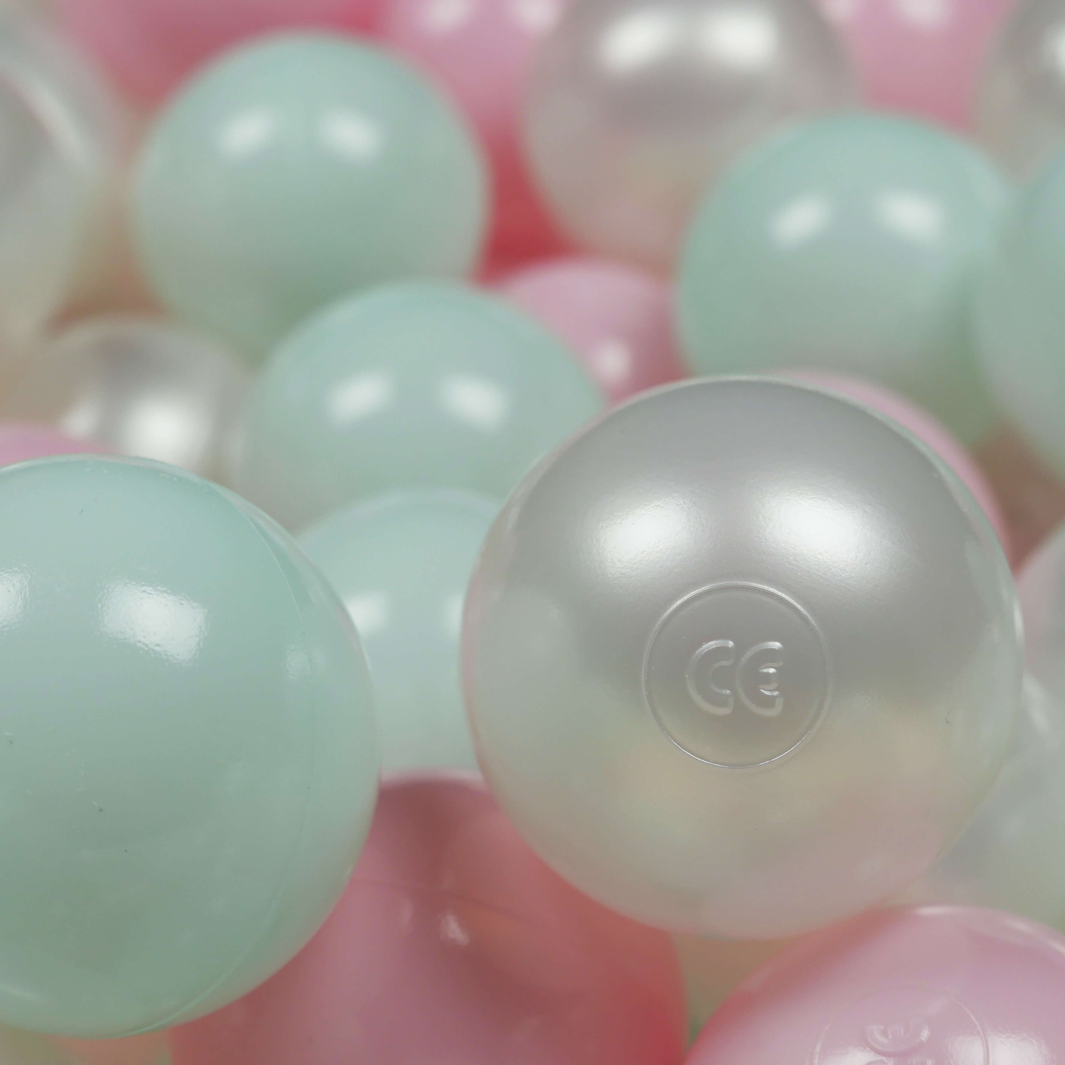 Game balls ø7cm 50 pieces pearl, light mint, light pink