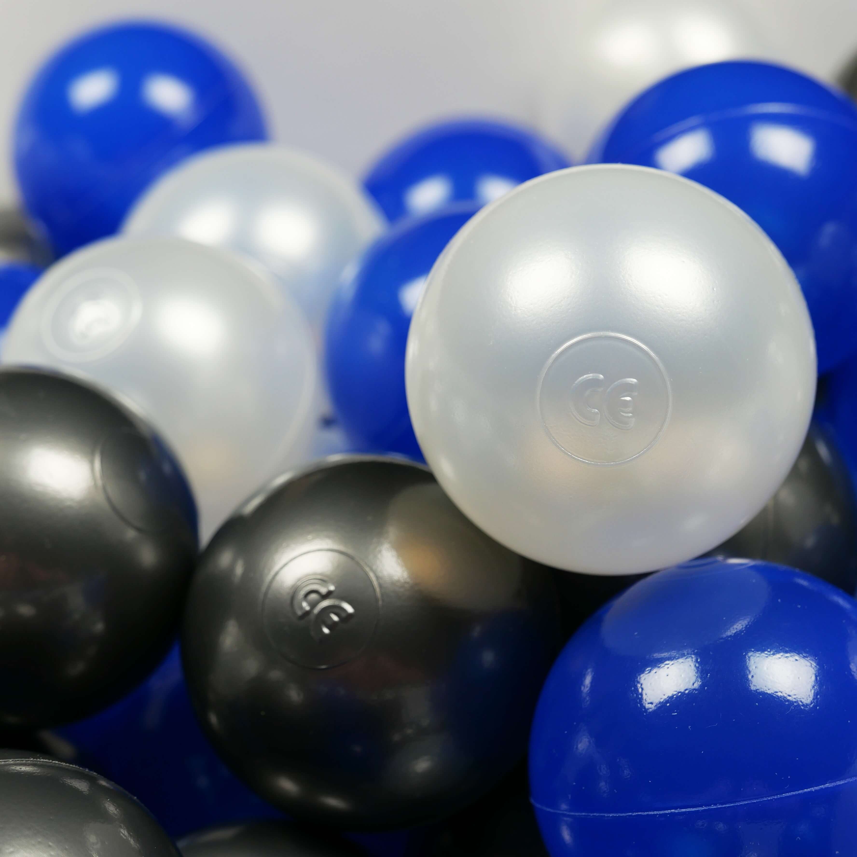 Balles de jeu ø7cm 50 pièces perle, graphite métallique, bleu