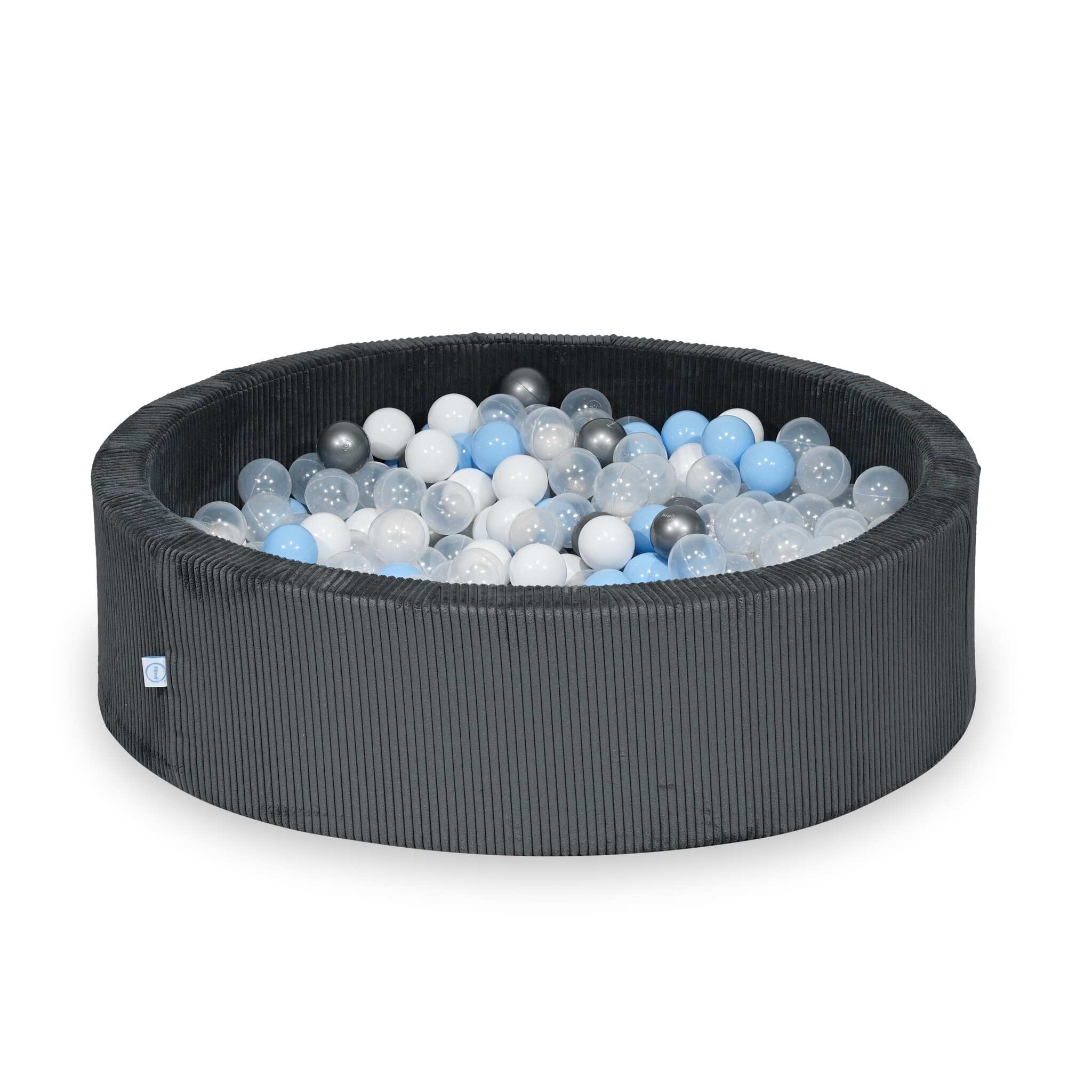 Ball Pit in corduroy graphite 110x30 cm with 400 balls