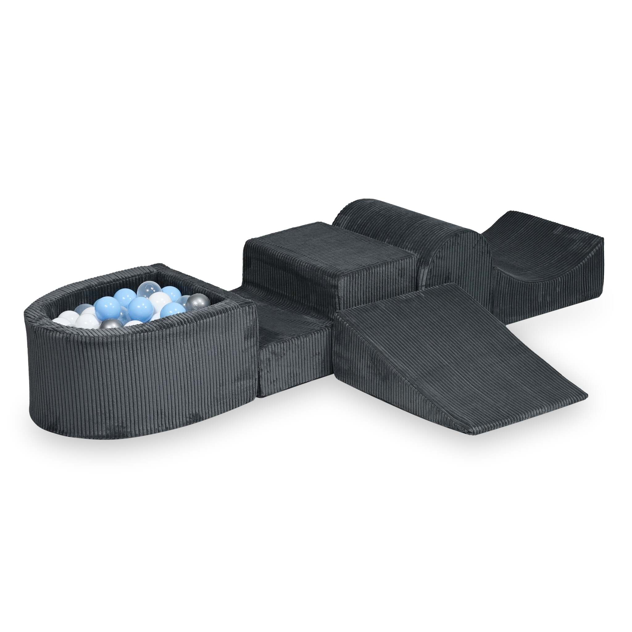 Foam playground with hill and micro corduroy graphite pool + 100 balls