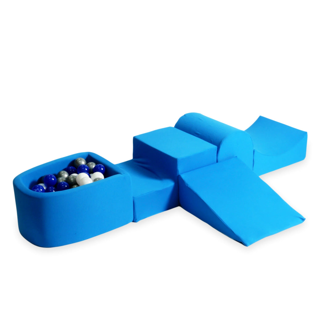 Foam play area with hill and micro blue pool + 100 balls