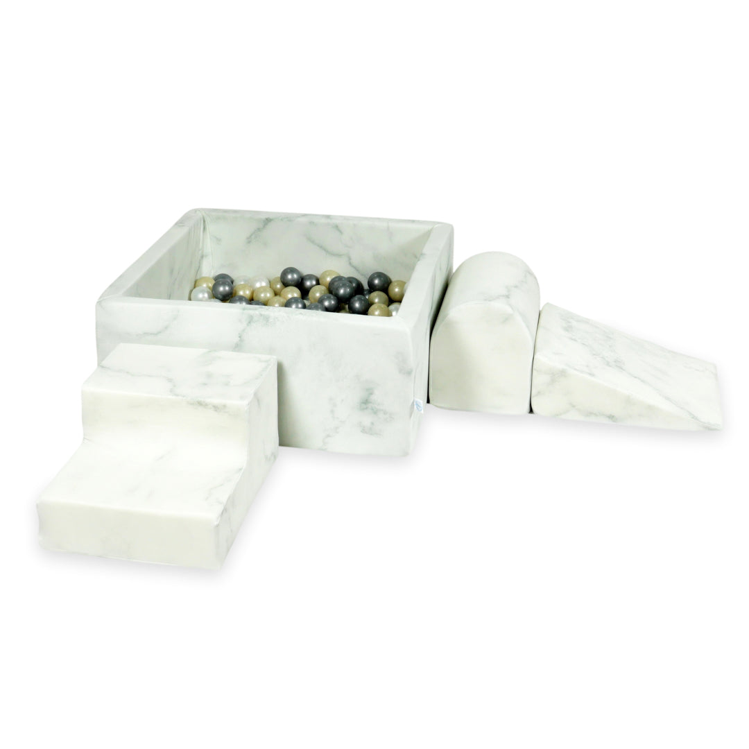 Foam play area with square ball pit children's play set 90x90x40 marble + 400 balls