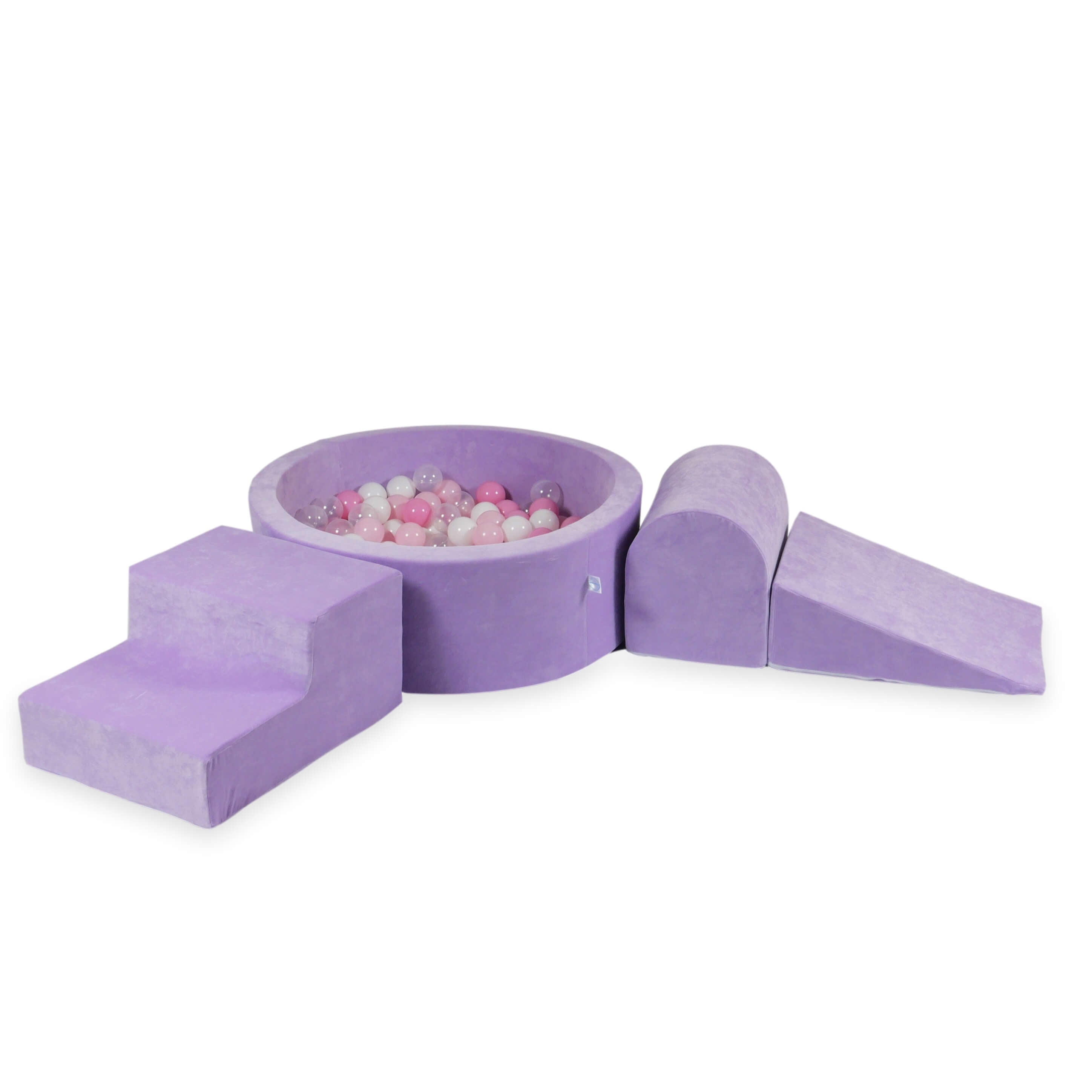 Foam play area with round pool 90x30 velvet soft lilac + 200 balls