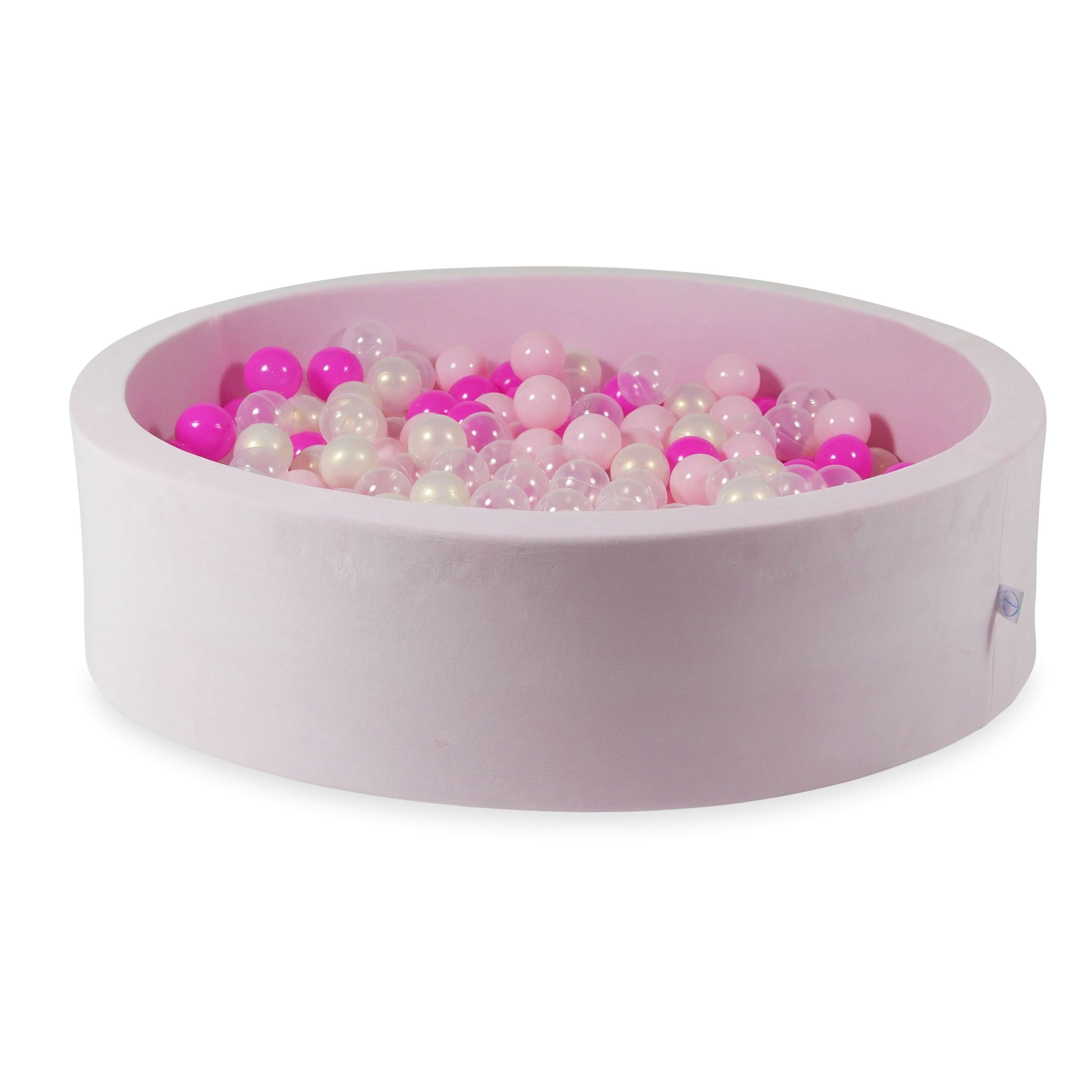 Velvet Ball Pit Velvet Soft Light Pink 110x30 cm with 400 balls