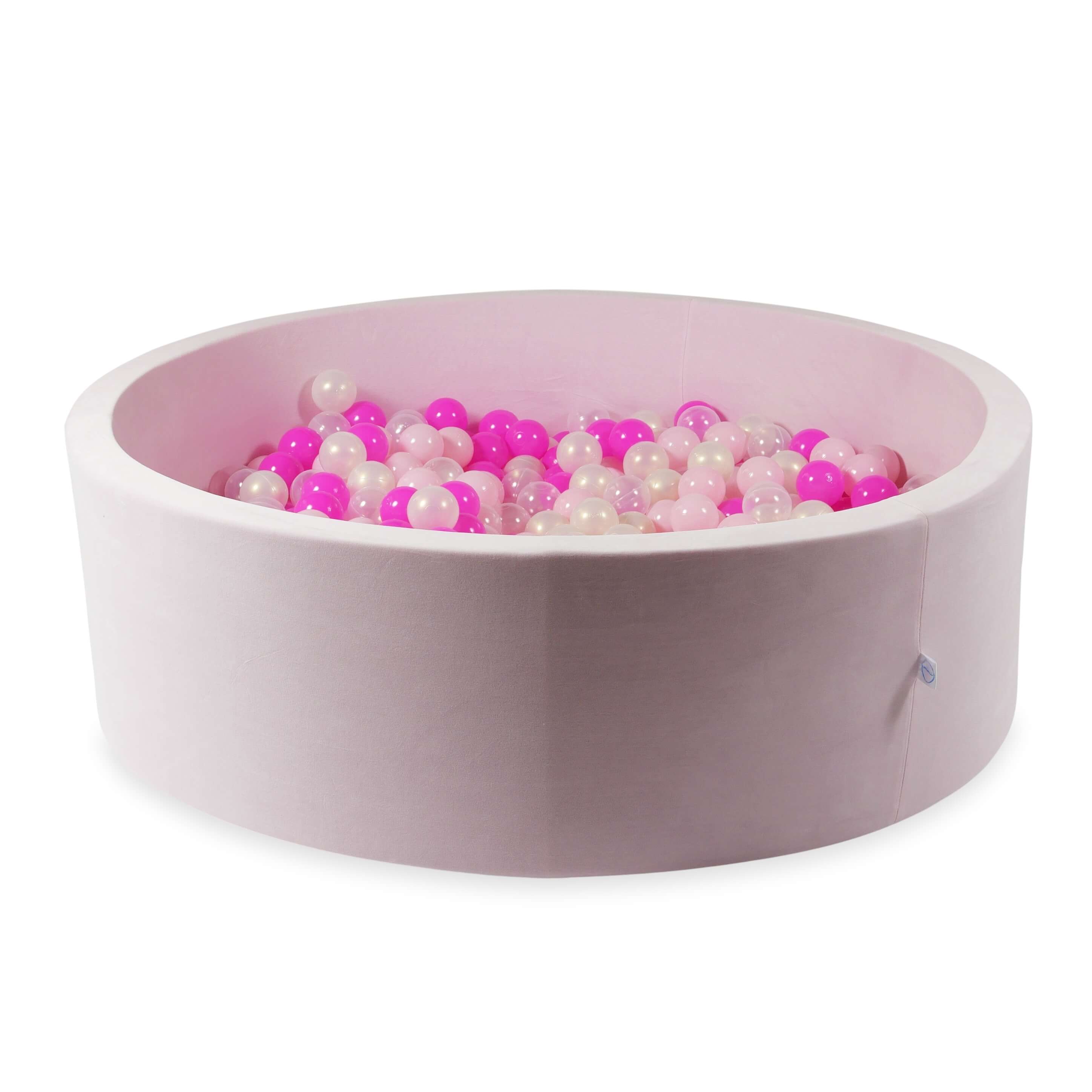 Velvet soft ball pit light pink 130x40 cm with 700 balls