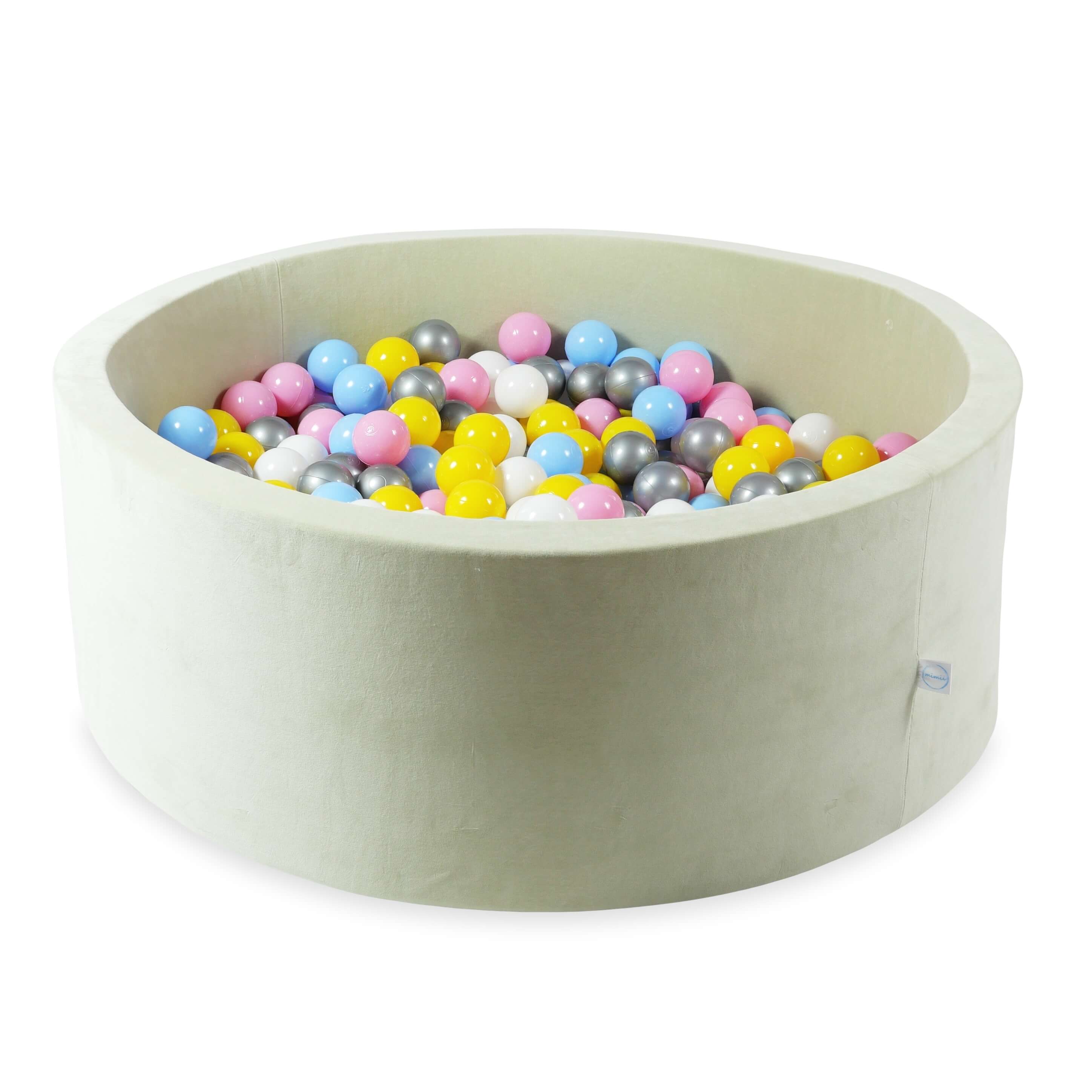 Bällebad aus Samt Soft Pistachio 110x40 cm mit 500 Bällen