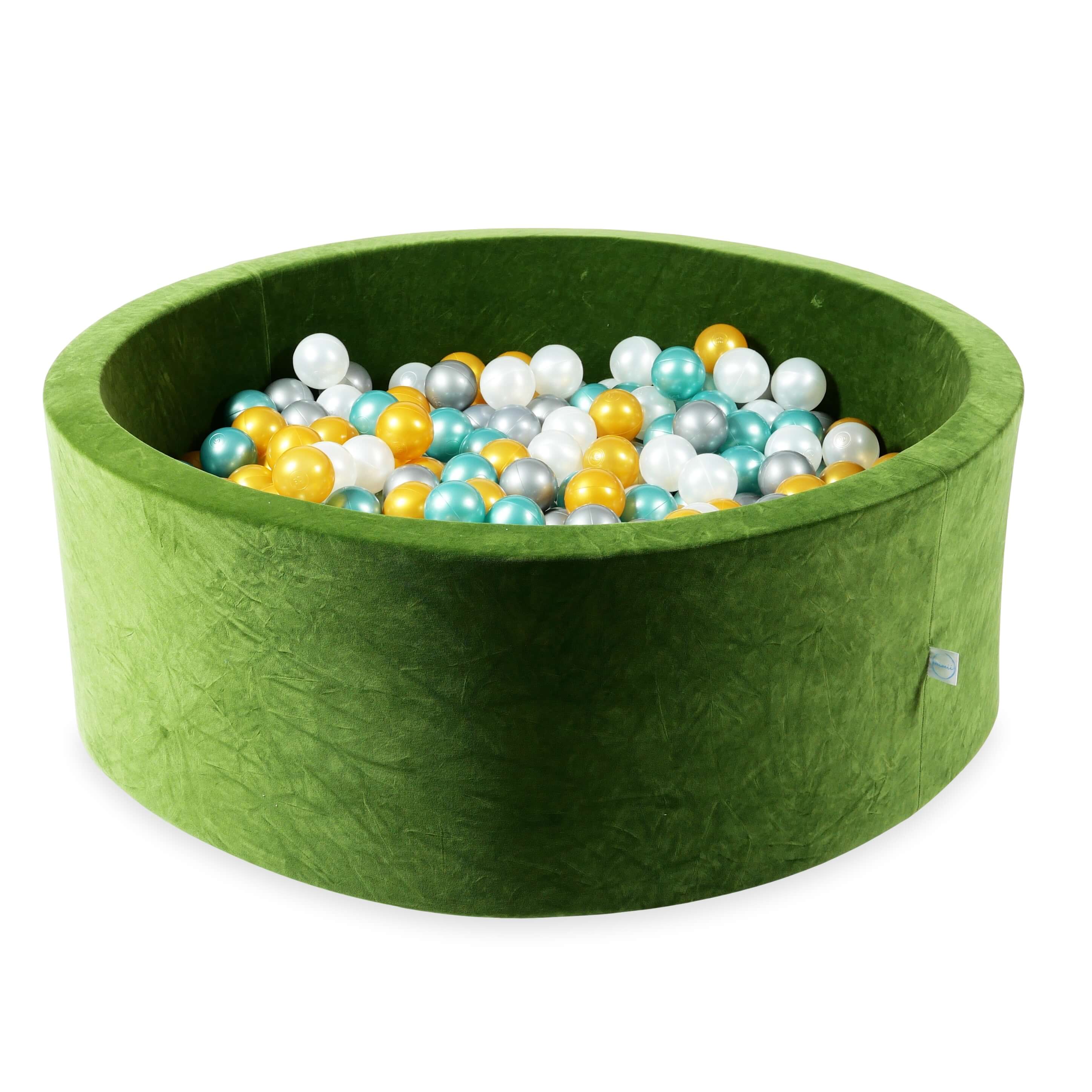 Velvet soft olive ball pit 110x40 cm with 500 balls