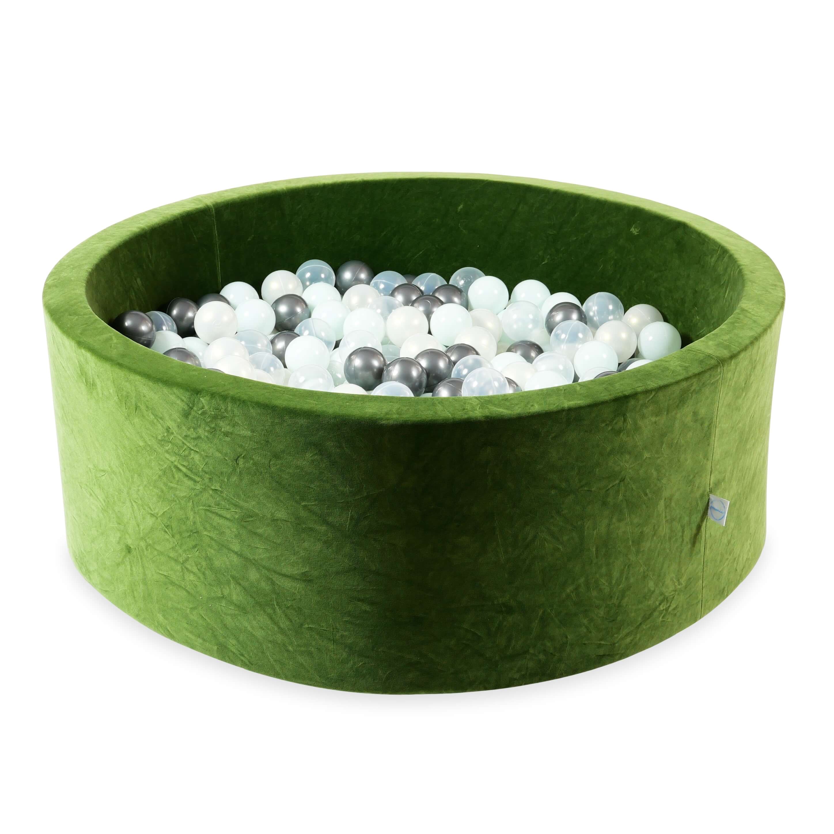 Velvet soft olive ball pit 110x40 cm with 500 balls