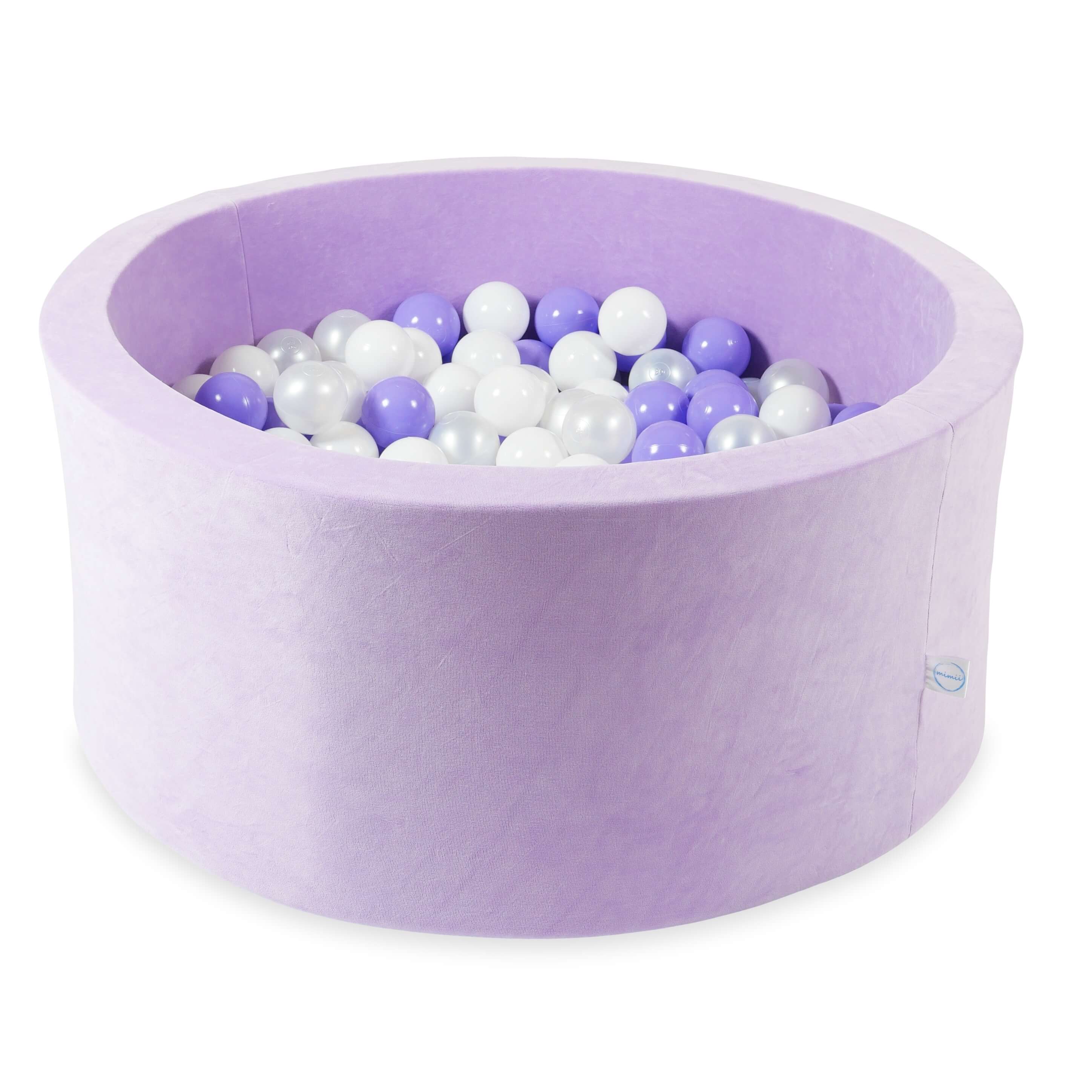 Bällebad aus Samt Lilac 90x40 cm mit 300 Bällen