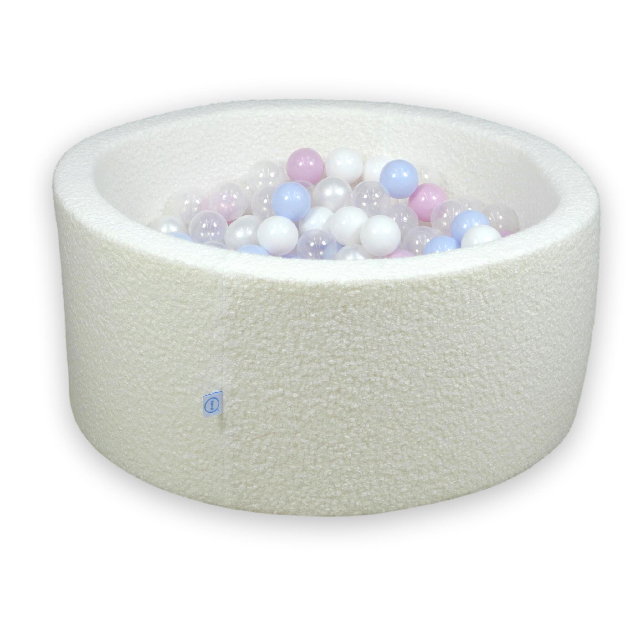 Ball pit in boucle White 90x40 cm with 300 balls