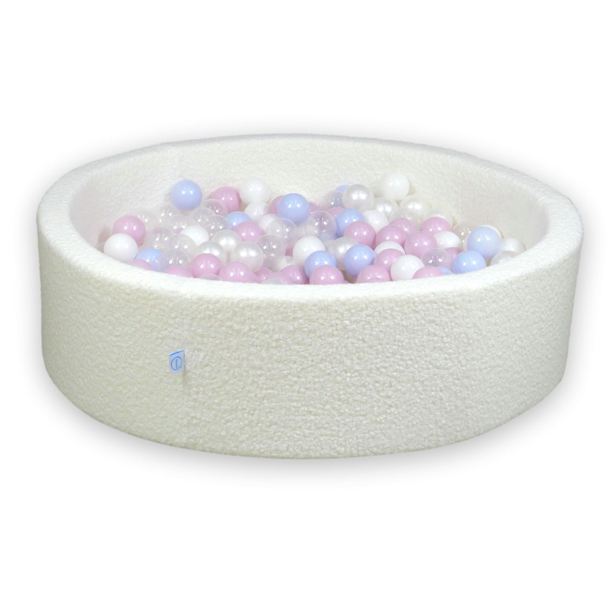 Ball pit in boucle White 110x30 cm with 400 balls
