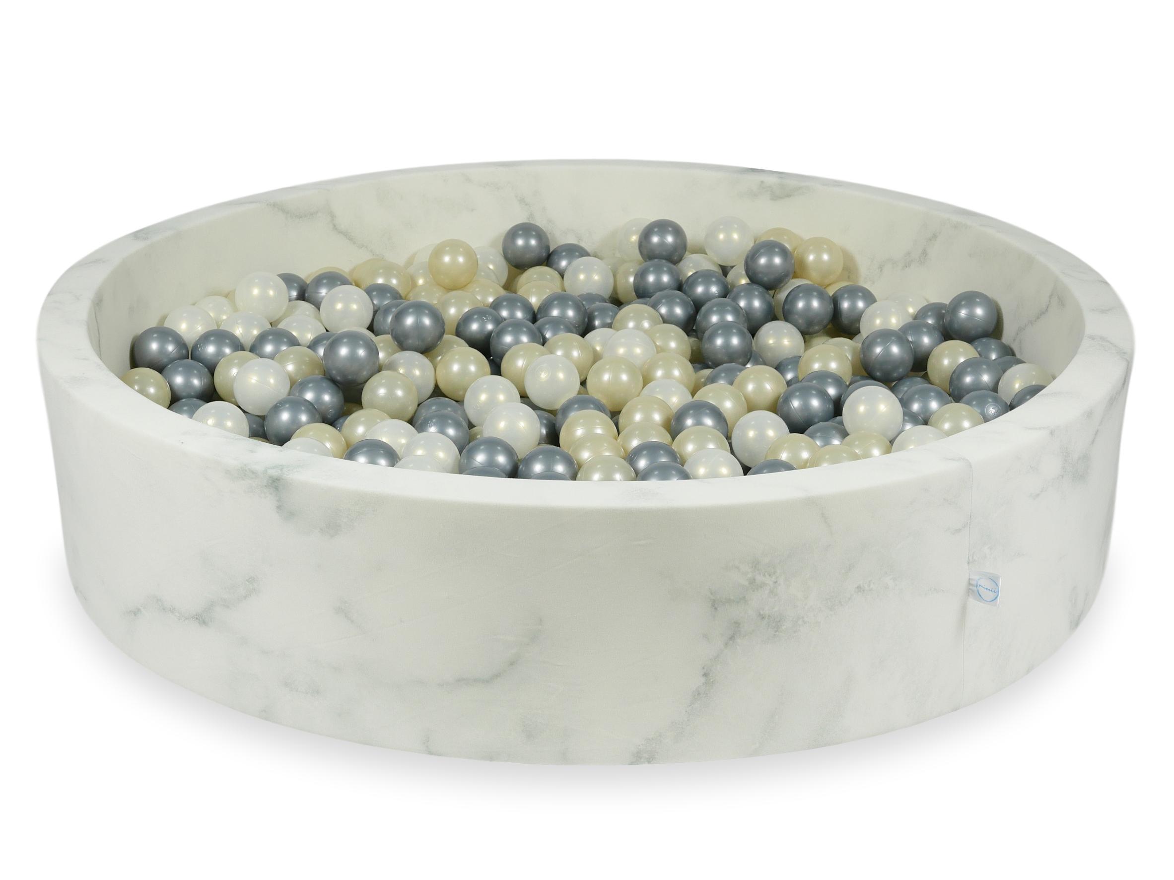 Bällebad aus Samt Marble 130x30 cm mit 600 Bällen