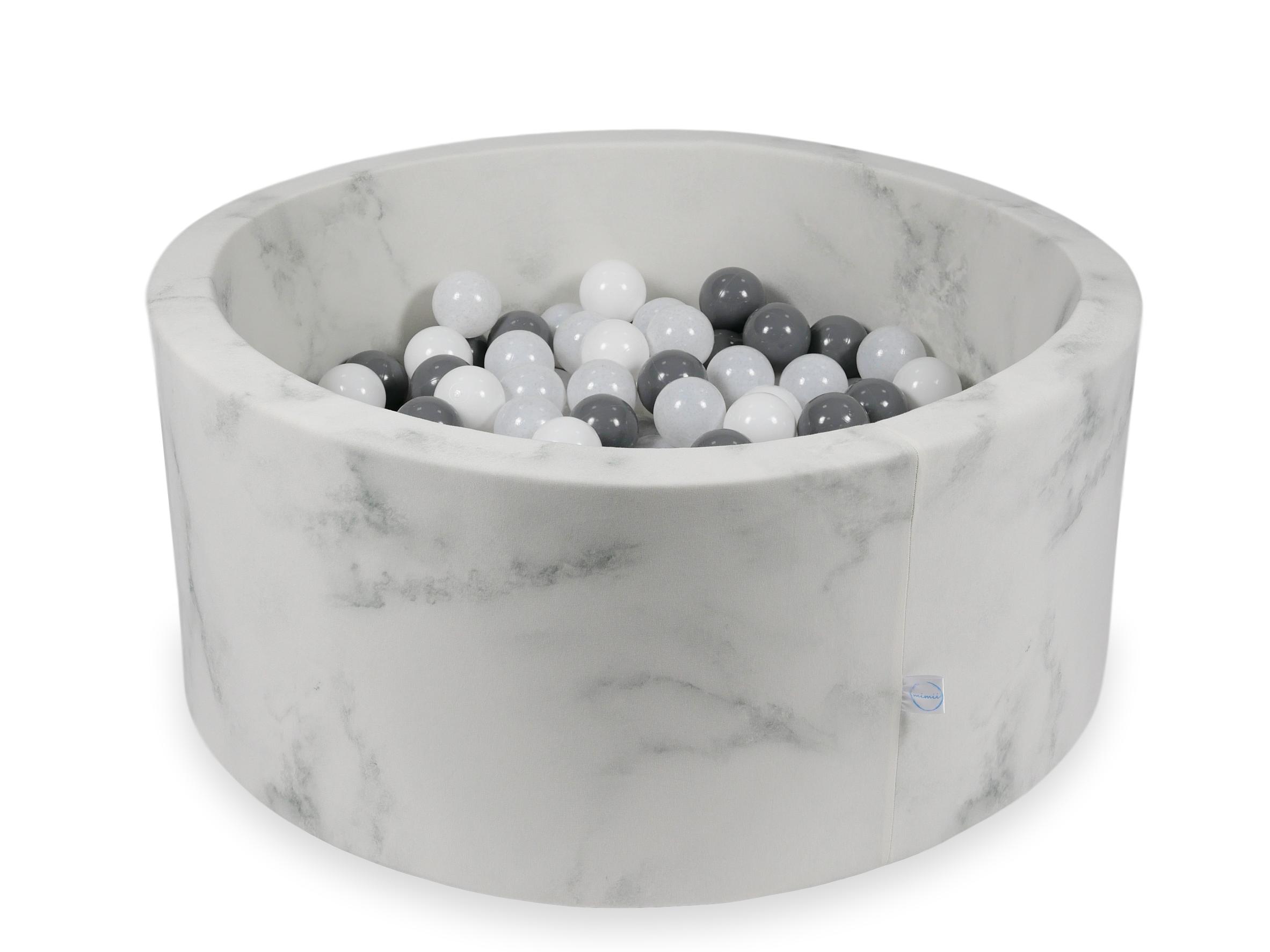 90x40 cm Velvet Marble Ball Pit with 300 Balls