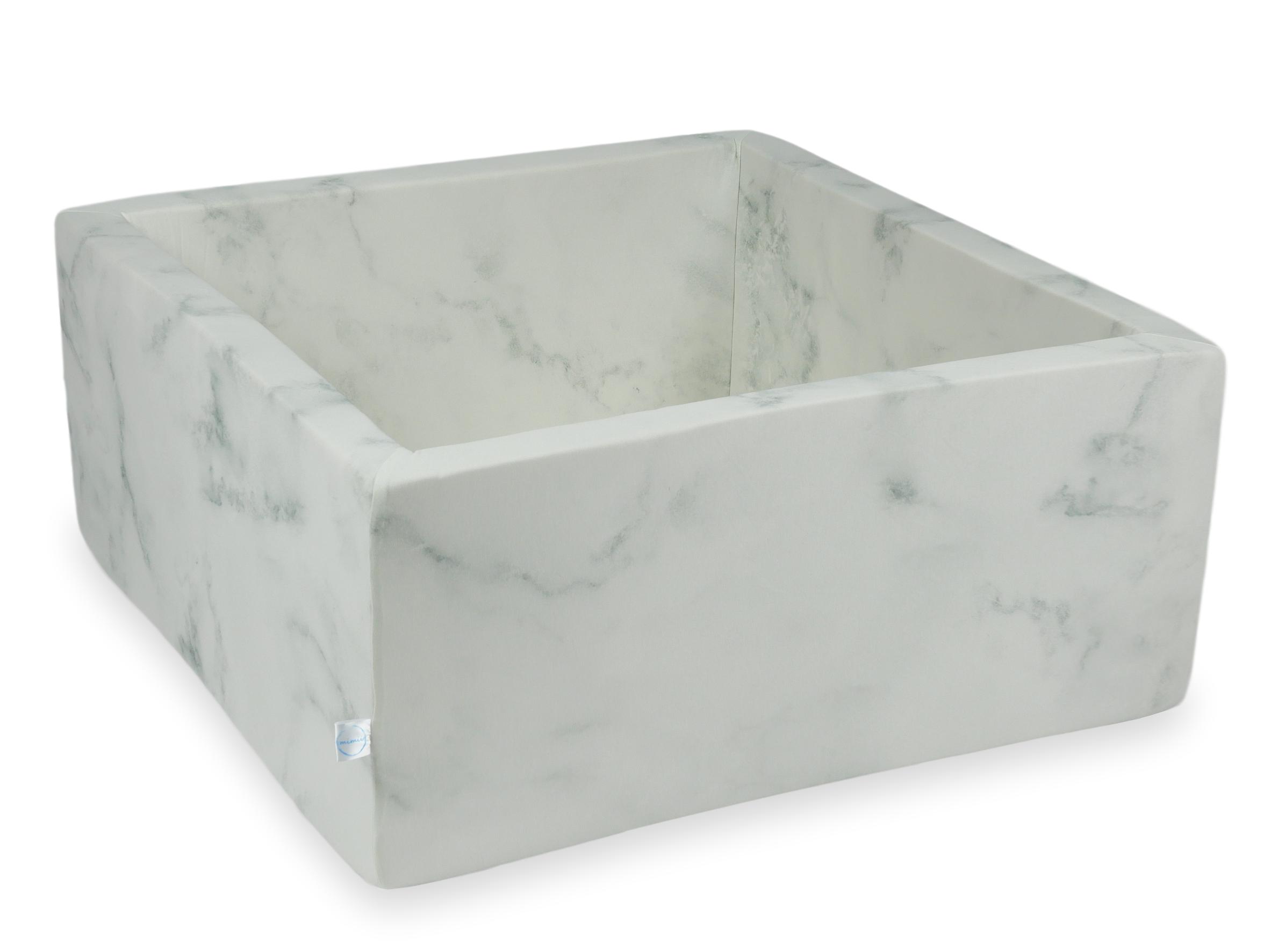 Square Ball Pit 90x90x40 cm marble without balls