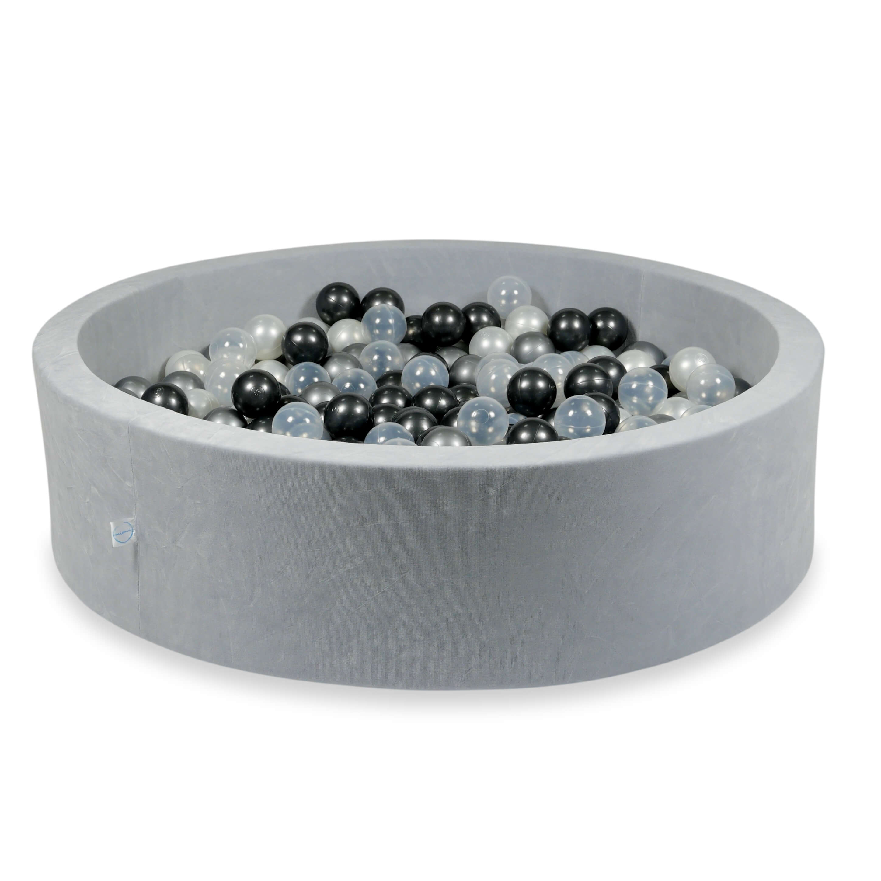 Velvet Ball Pit Velvet Soft Light Gray 110x30 cm with 400 balls