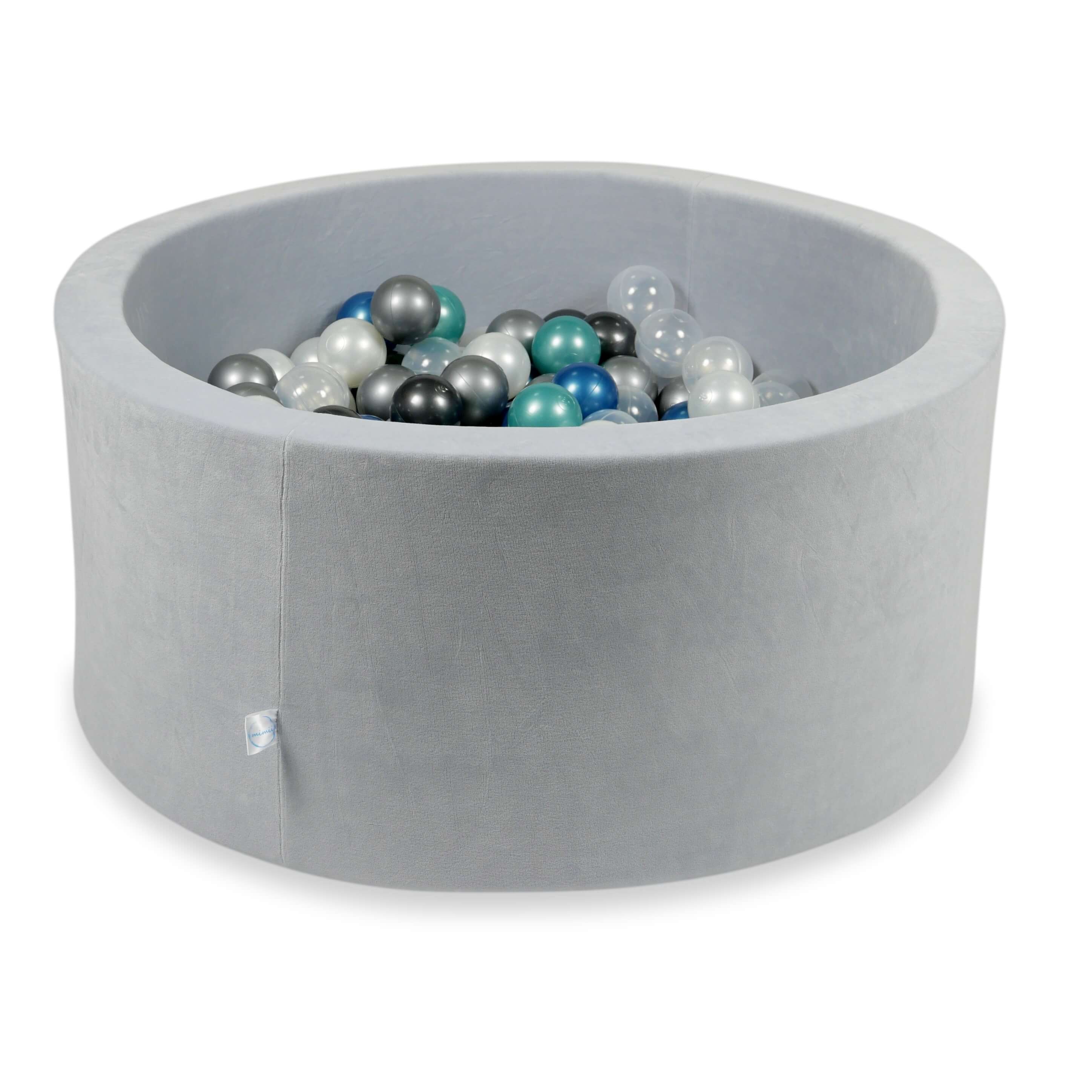 90x40 cm Velvet Soft Light Gray Ball Pit with 300 Balls