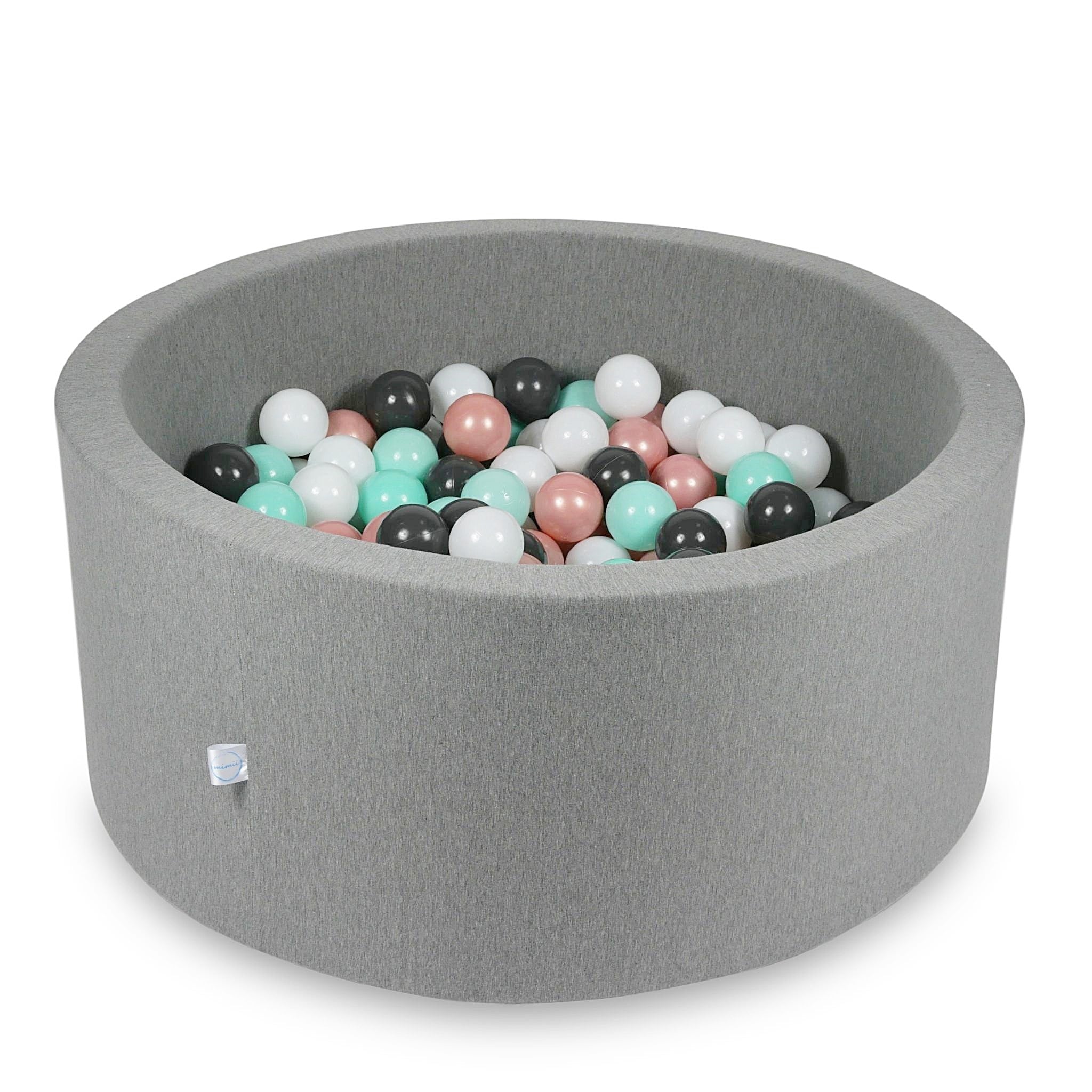 Piscine à balles en gris 90x40 cm avec 300 balles