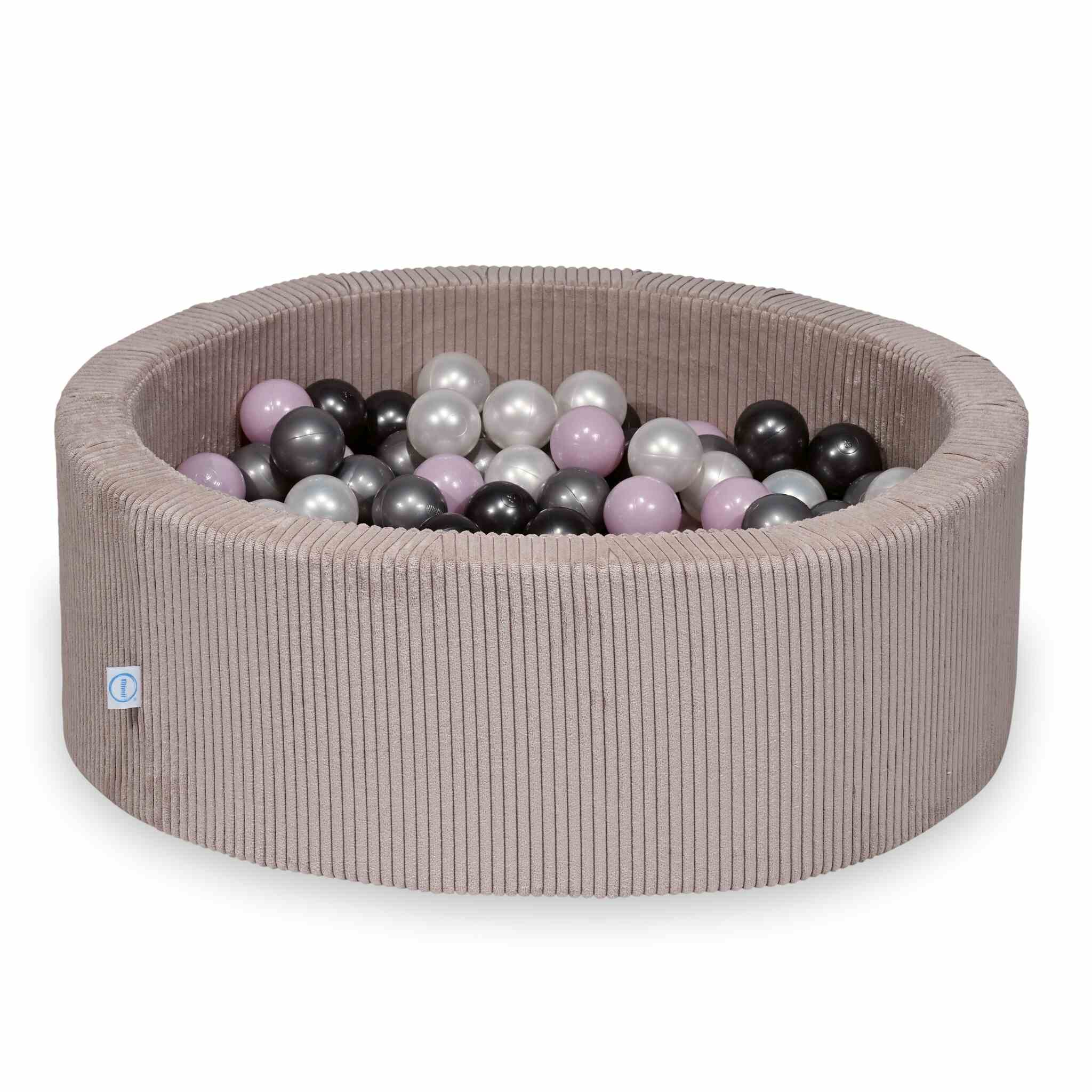 Ball Pit in corduroy light pink 90x30 cm with 200 balls
