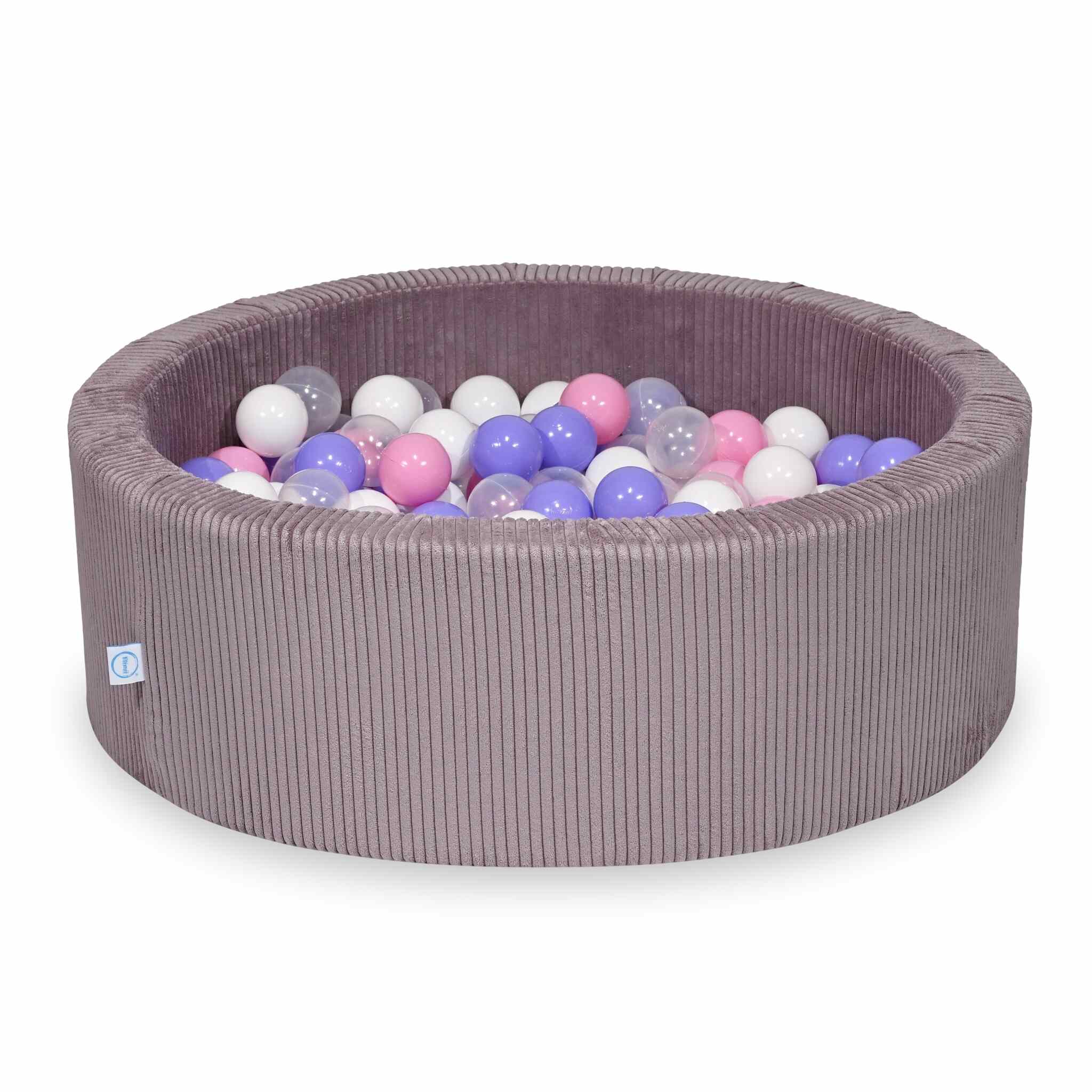 Ball Pit in corduroy lavender 90x30 cm with 200 balls
