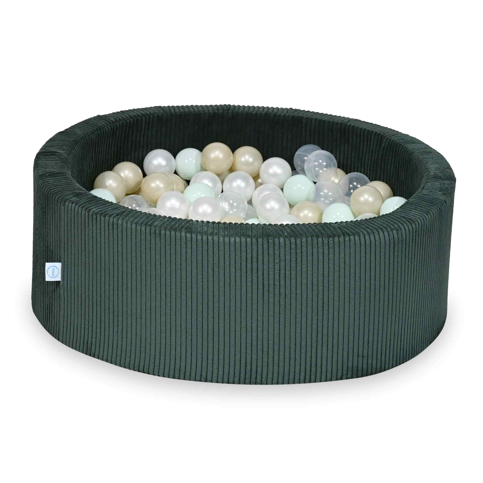 Ball Pit in corduroy green 90x30 cm with 200 balls