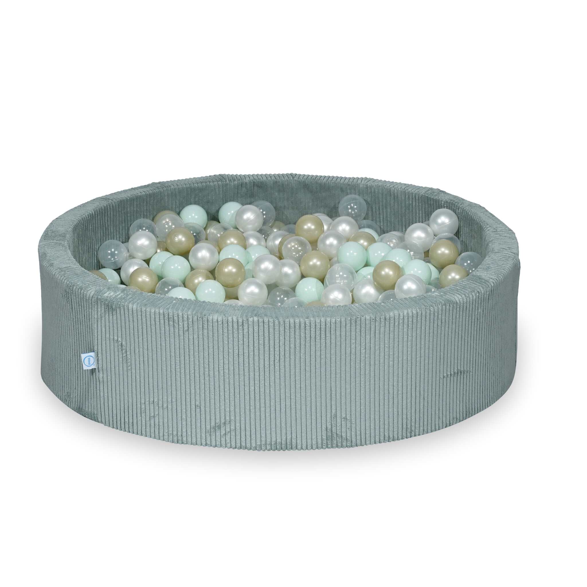 Ball Pit in corduroy light mint 110x30 cm with 400 balls