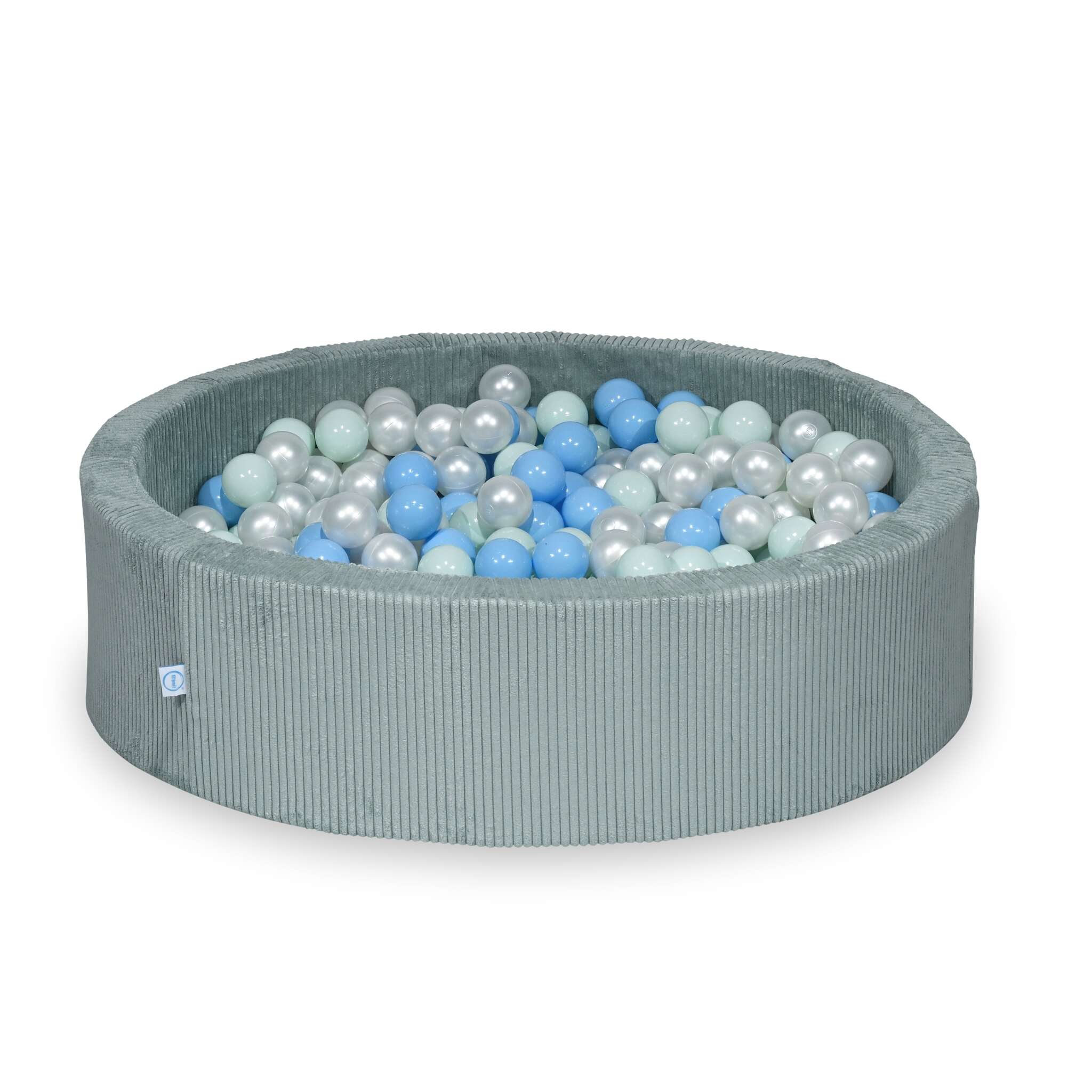 Ball Pit in corduroy light mint 110x30 cm with 400 balls