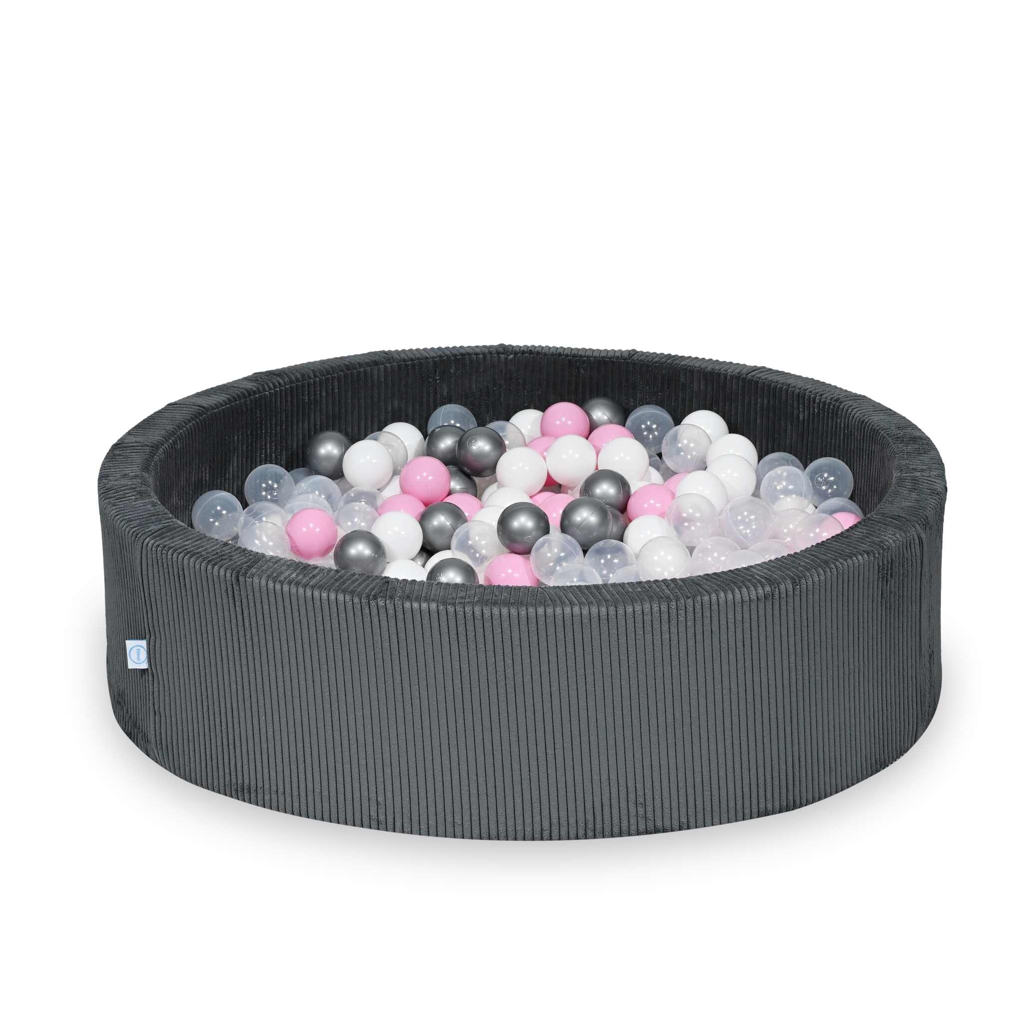 Ball Pit in corduroy graphite 110x30 cm with 400 balls