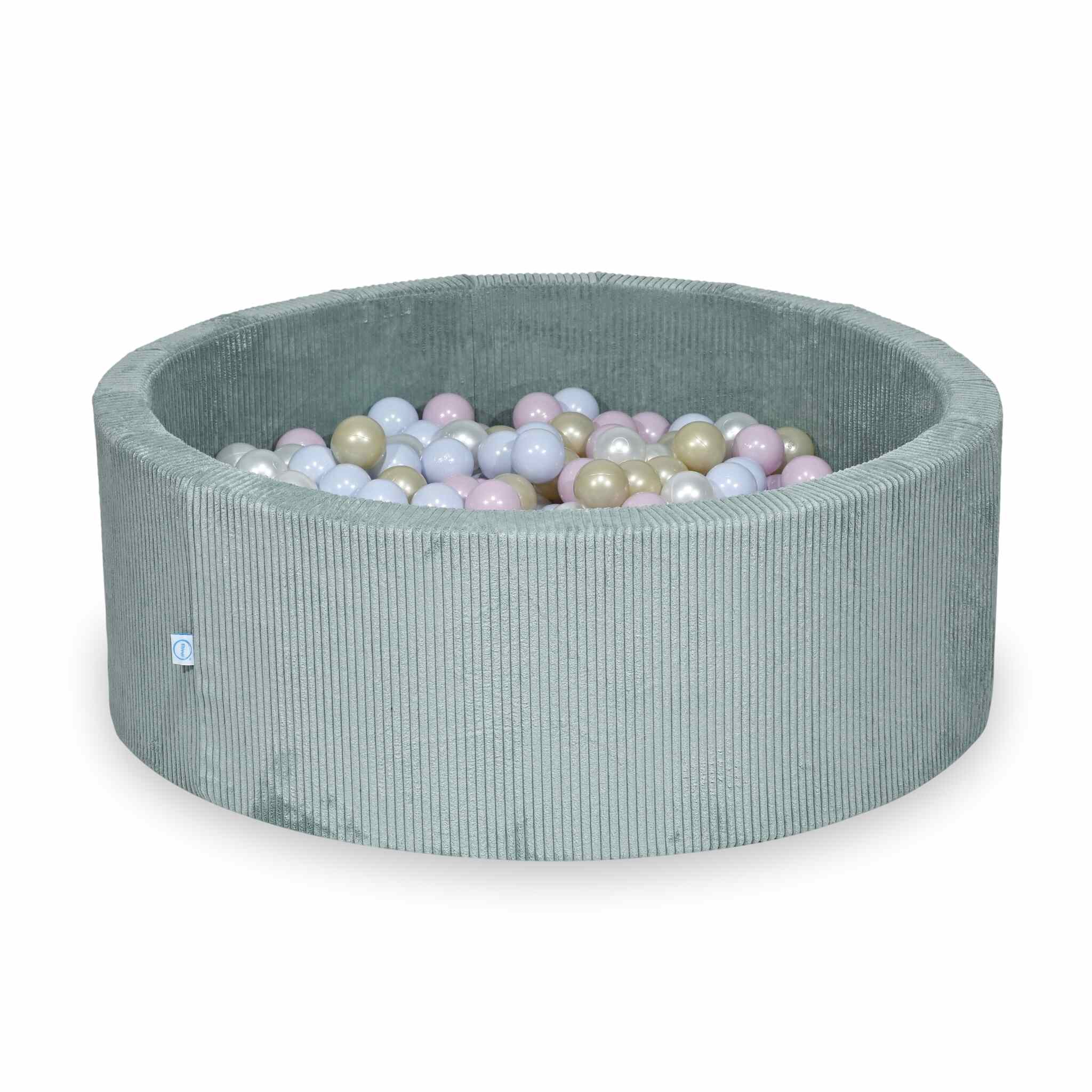 Ball Pit in corduroy light mint 110x40 cm with 500 balls