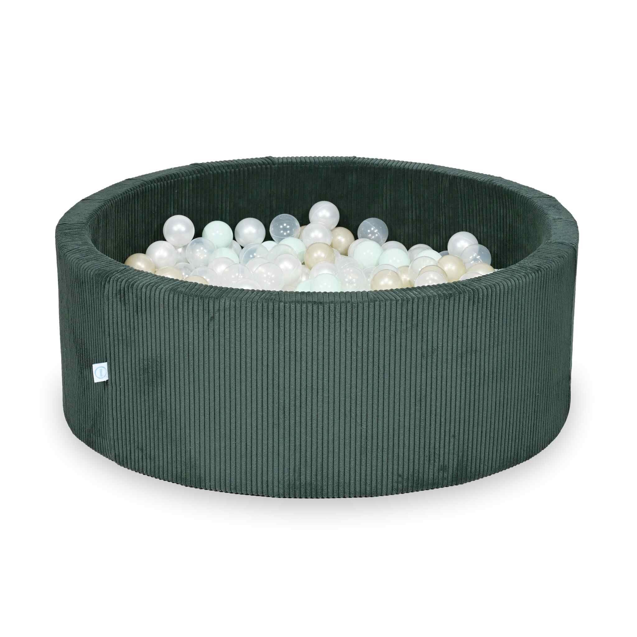 Ball Pit in corduroy green 110x40 cm with 500 balls