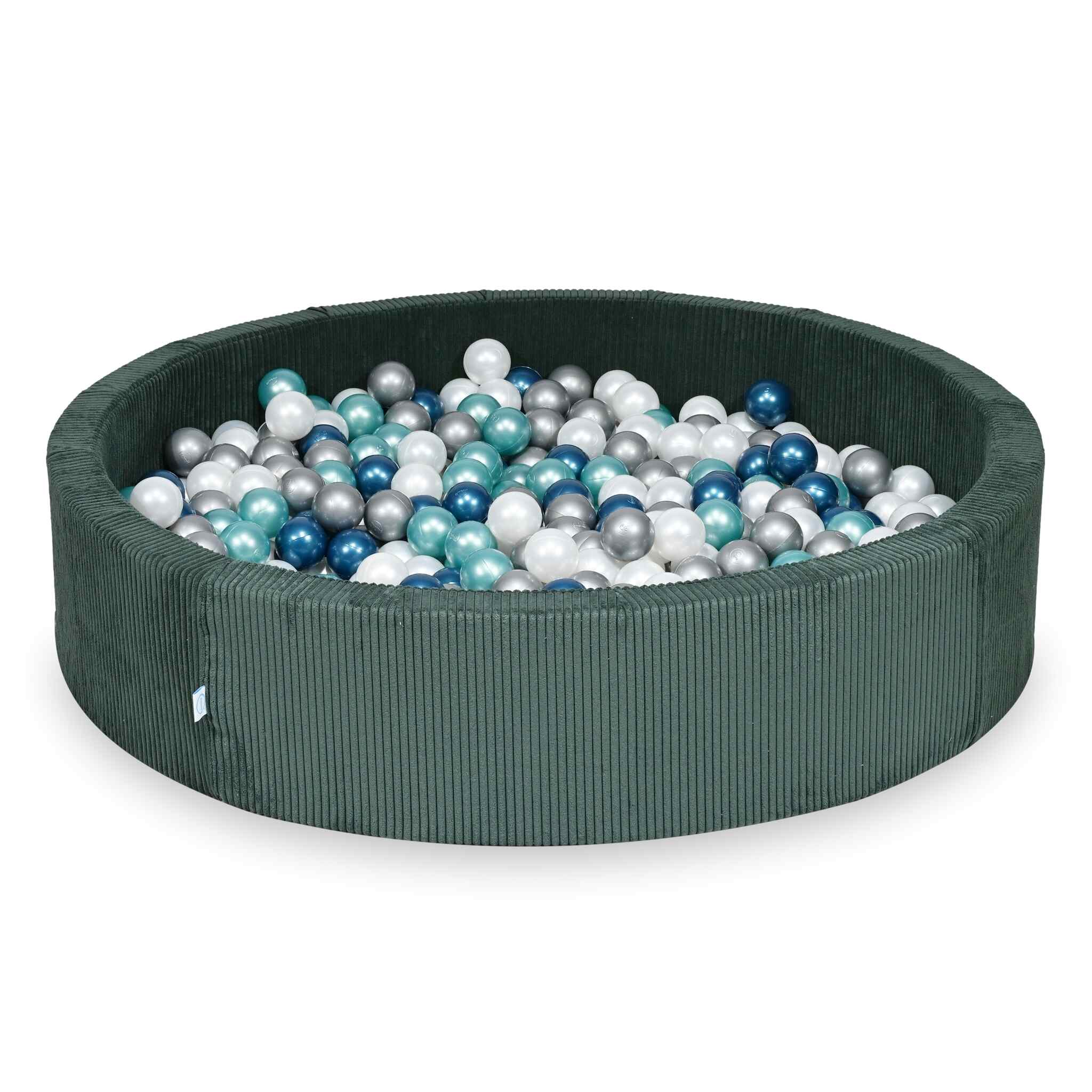 Bällebad Cord Grün 130x30 cm mit 600 Bällen