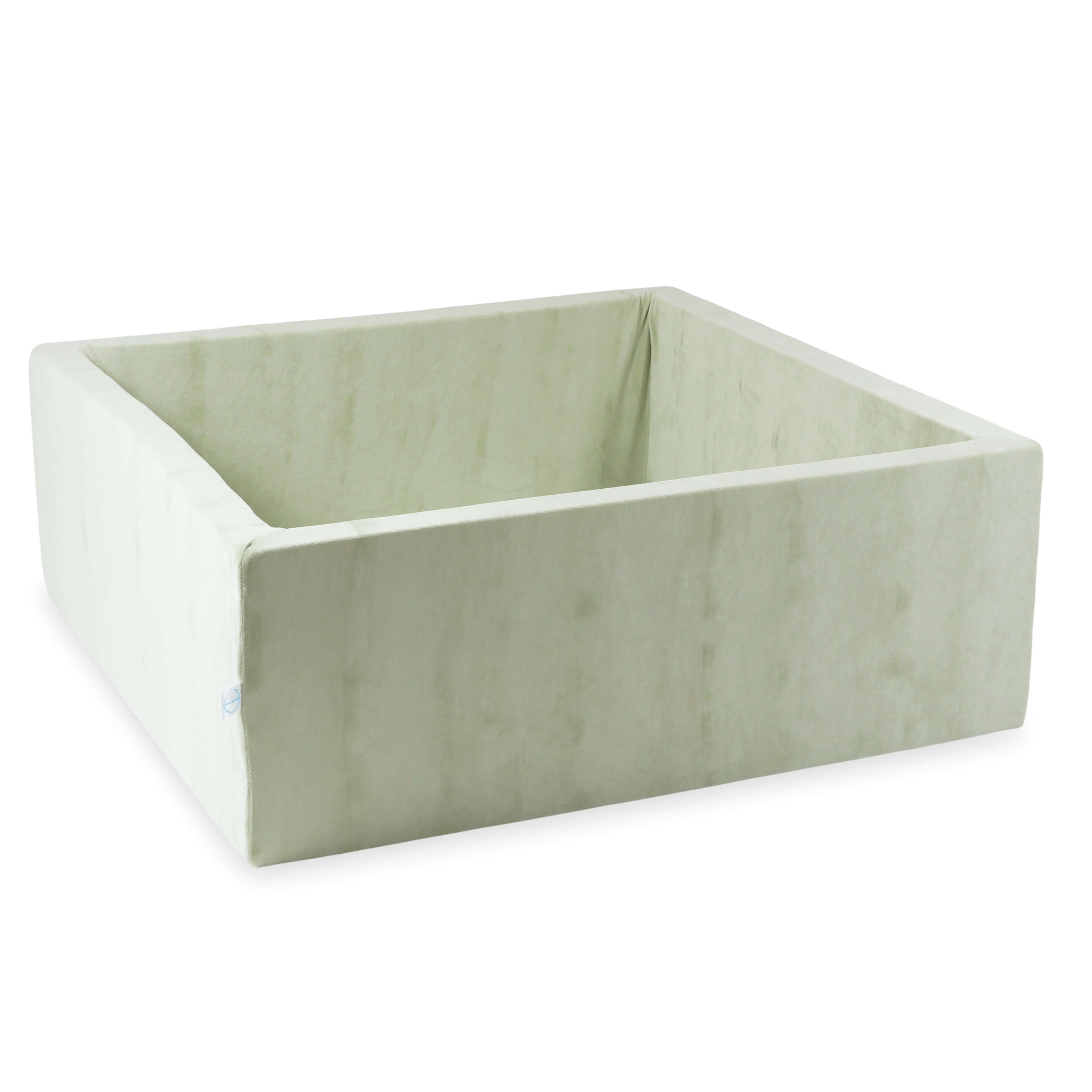 Bällebad quadratisch 110x110x40 cm Samt Soft Pistazie ohne Bälle