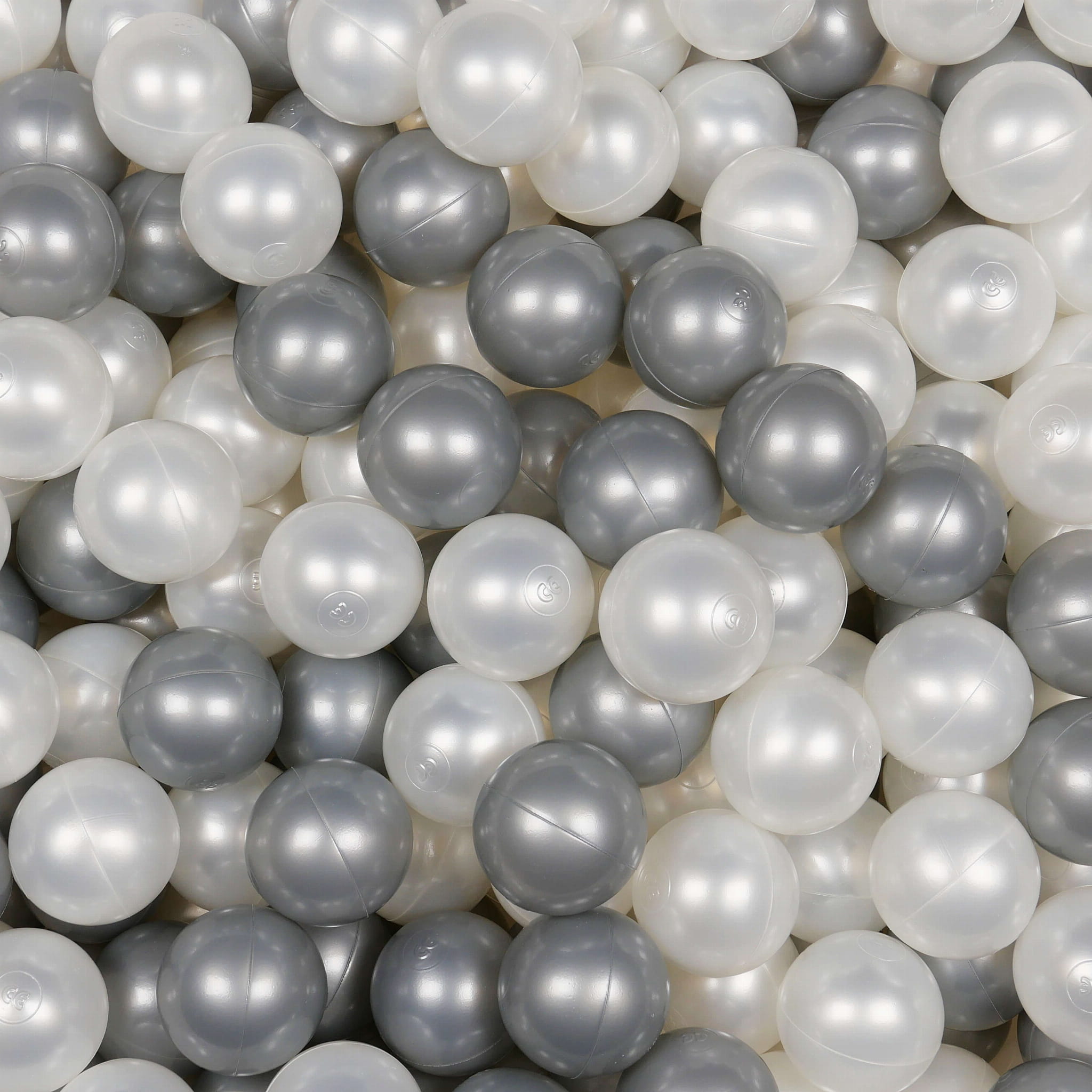 Play balls ø7cm 100 pieces pearl, silver