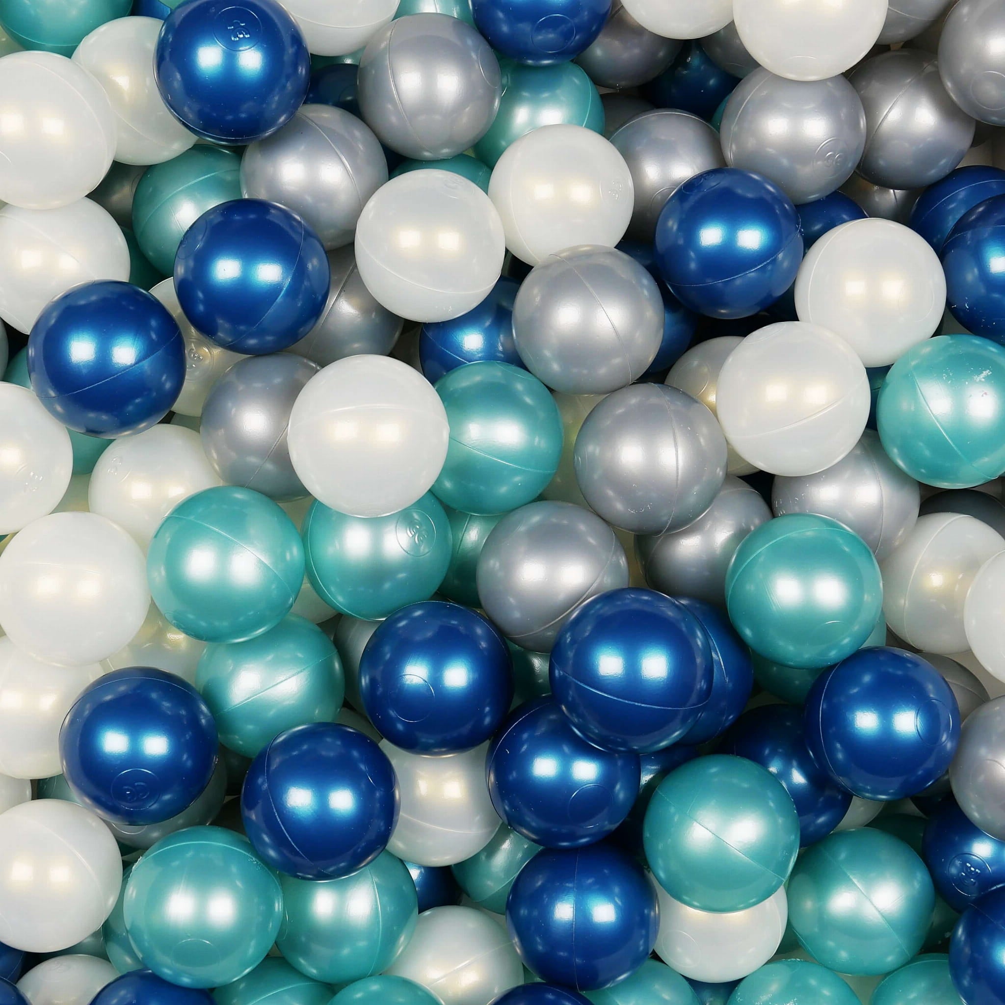 Game balls ø7cm 25 pieces metallic turquoise, metallic blue, iridescent, silver